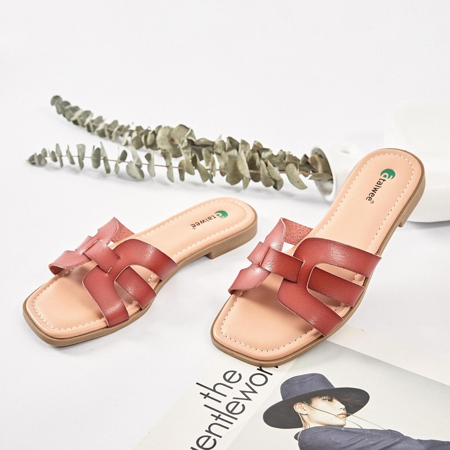 Ataiwee Women's Flat Slide Sandals - Fashionable Braided Elegant Cross Strap Flat Summer Sandals. - Image 6