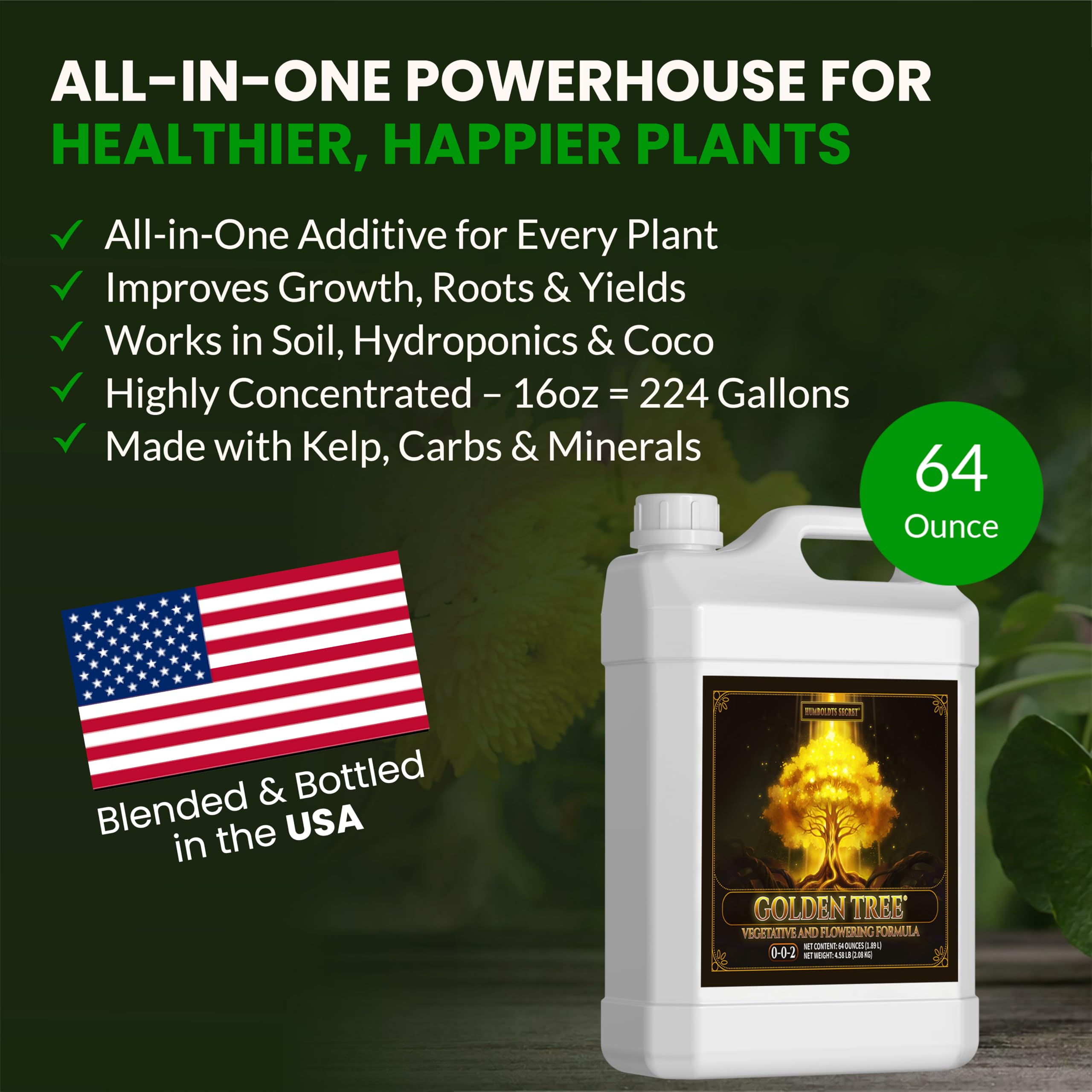 Magico alimenti vegetali: Humboldts segreta Golden Tree – acceleratore di crescita – ausbeute INCR easer – kranke Pianta Rescuer – All in One di sostanze nutritive ADDITIVE – 100% bio