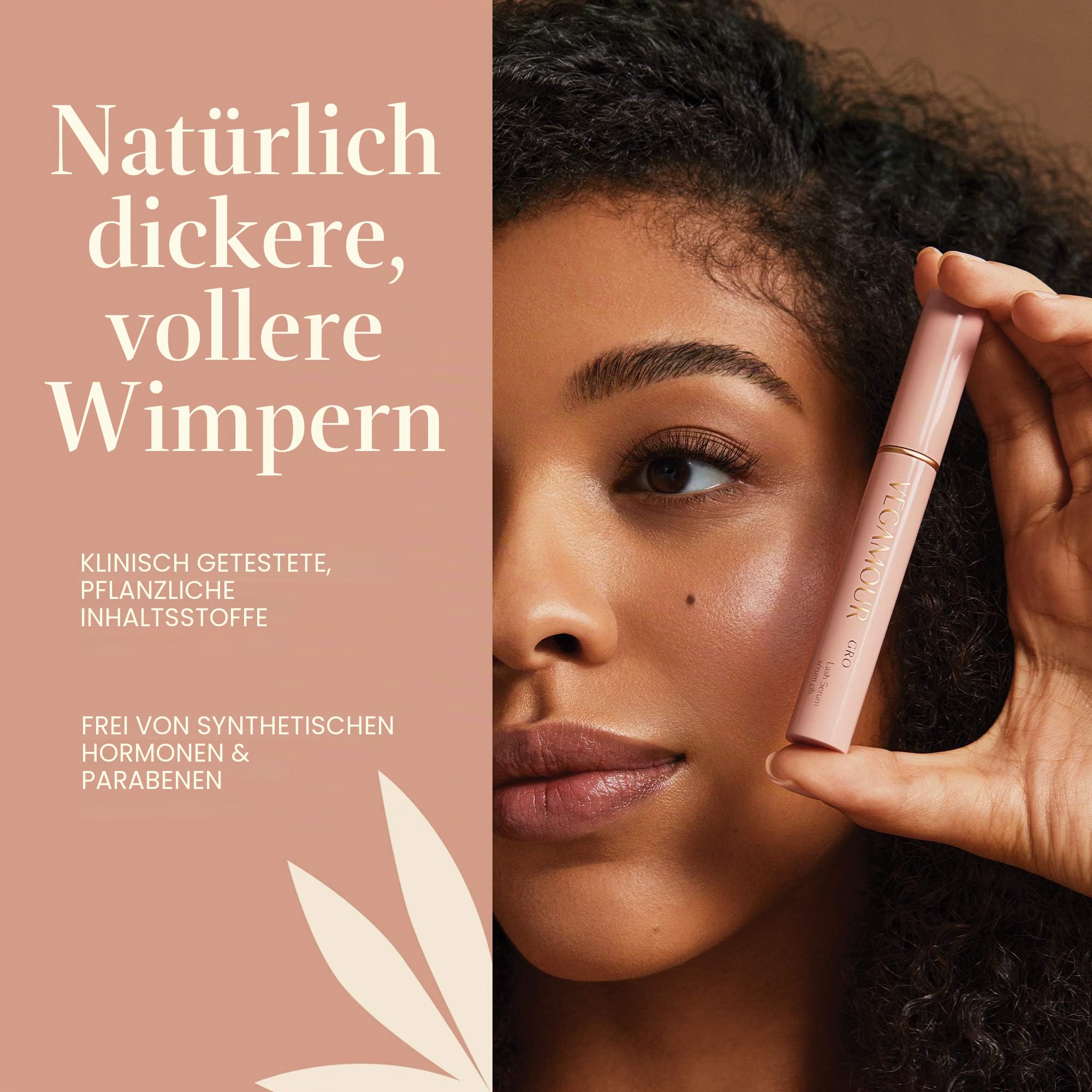 VEGAMOUR GRO Lash Serum Wimpernverstärker Veganes Wimpernserum für vollere, dickere Wimpern in nur 30 Tagen 3ml