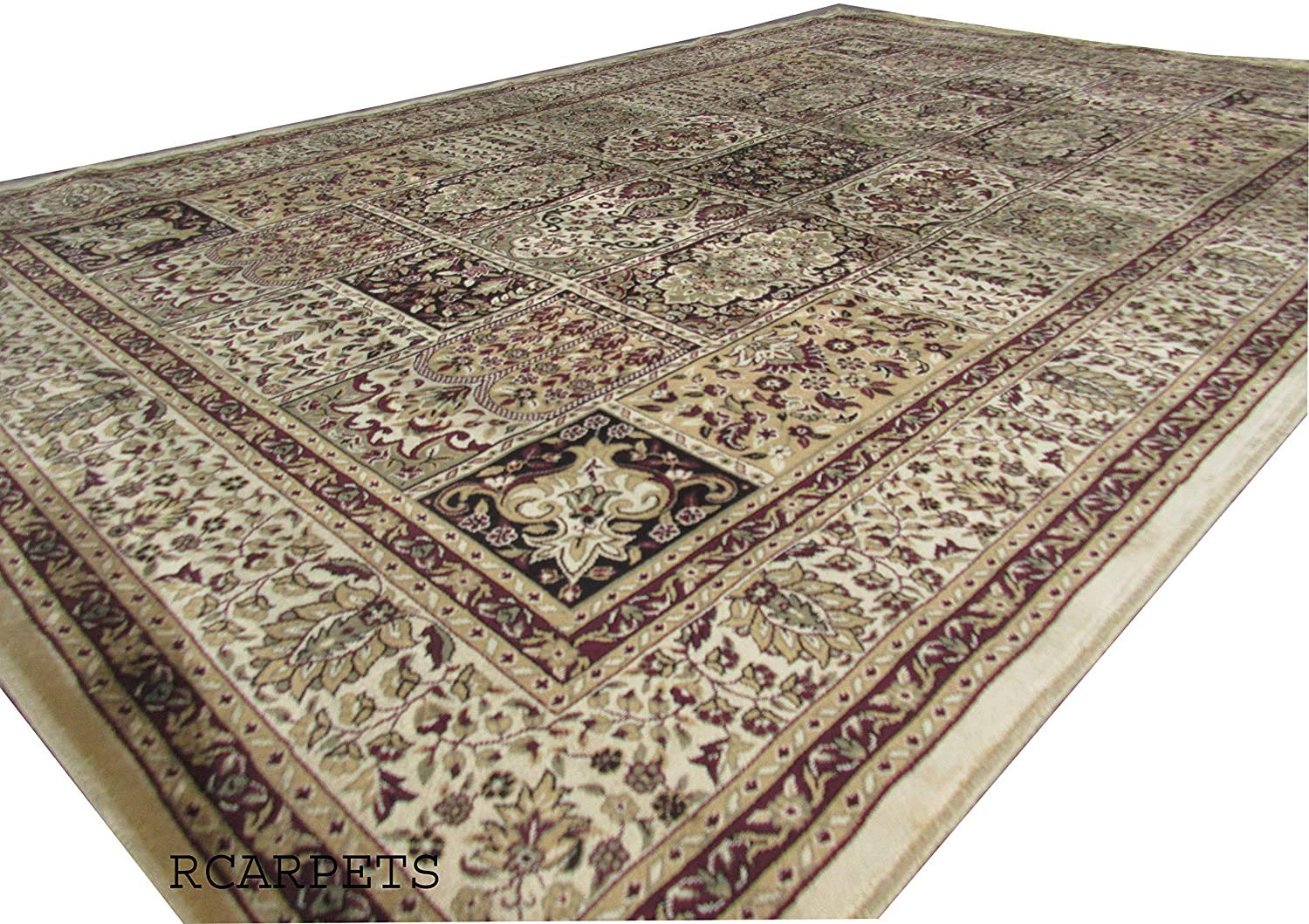 Regal Carpet Effulgent Kashmiri Silk Carpet for Home, 8 X 11 Feet (240x330 cm) Ivory Multi