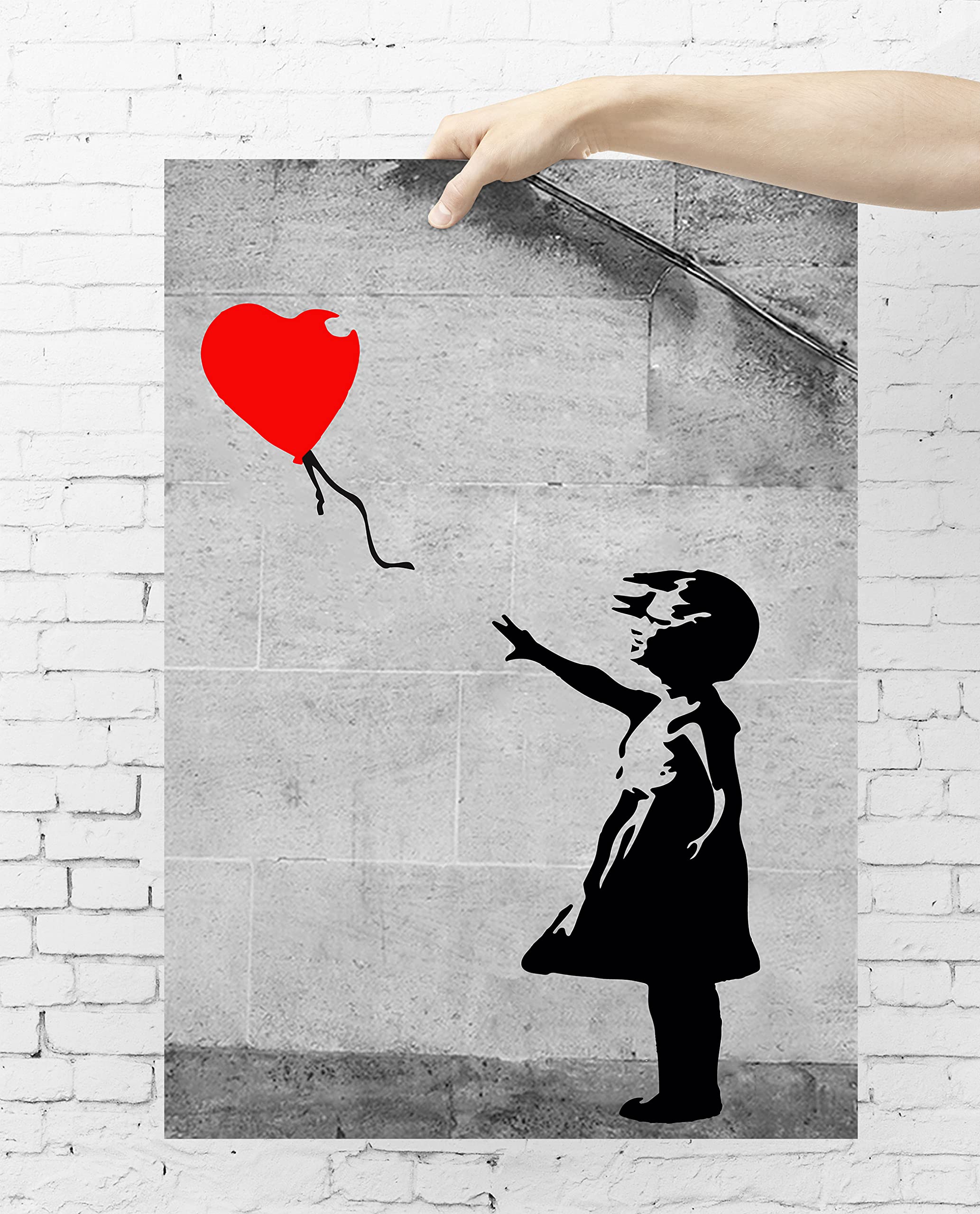 Cotton Poster Banksy: Balloon Girl classic street art, unframed