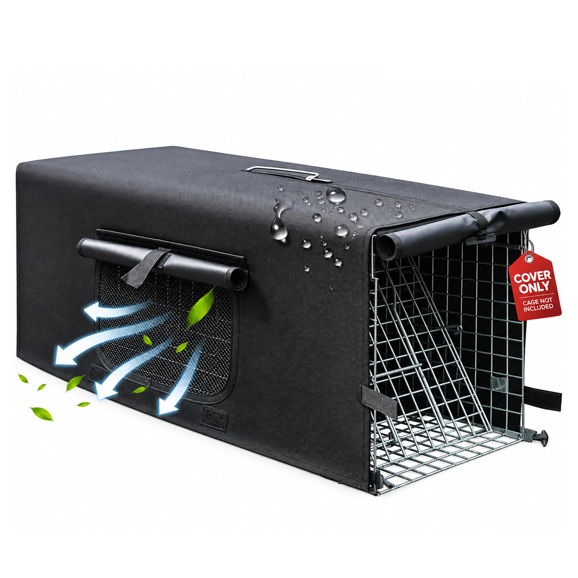 Live Animal Trap Cage Cover, 32-Inch Folding Protective Cover for Cat Traps
