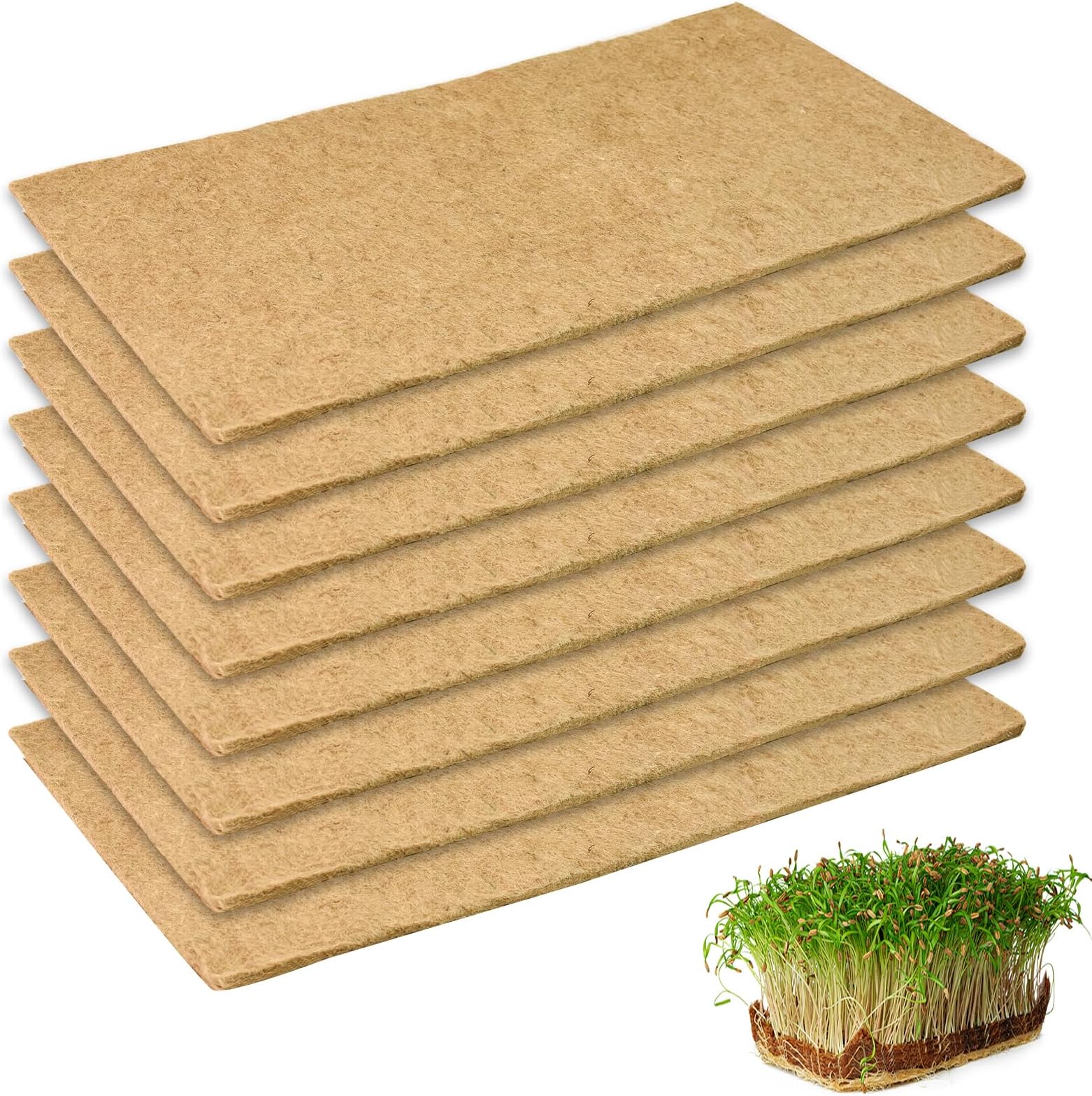 10 PCS Hemp Mats for Growing Microgreens, 8.46" X 10.6