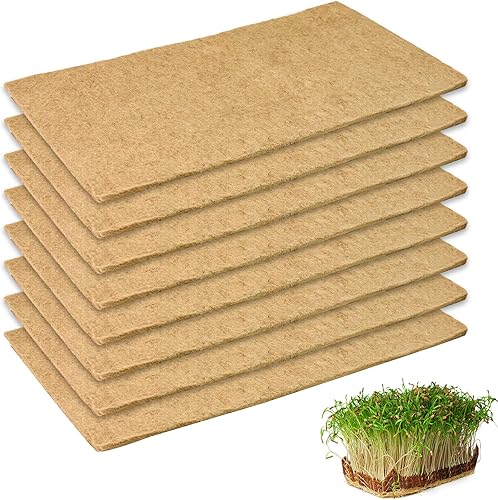 Miniatura 8 de 64 alfombrillas de cáñamo para cultivo de microverdes de 5 x 5 pulgadas, alfombrillas de cultivo de fibra de yute, almohadillas hidropónicas, tapete