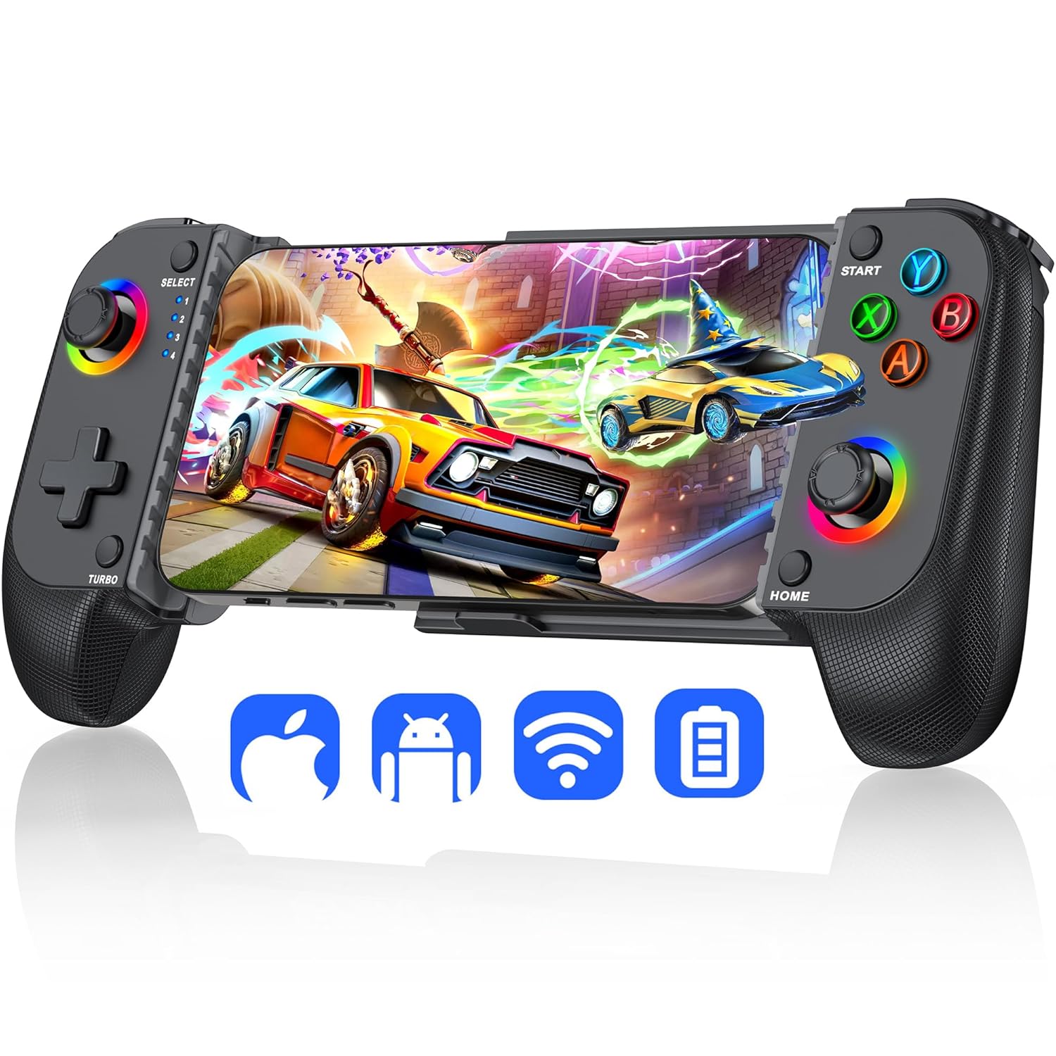 NinjaPlusOX Wireless Phone Controller for iPhone/Android with Hall Joystick, Moblie Controller for iPhone Support Xbox Game Pass, Steam Link, Call of Duty, Roblox, Game Boy Games