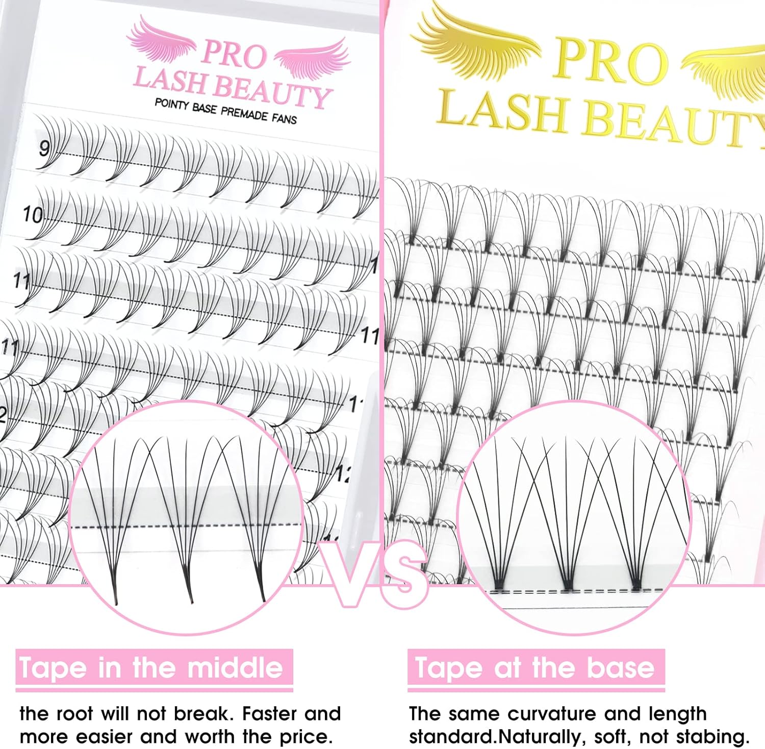 Pre Made Fan Eyelash Extensions 6DC0.07815 Pointy Base Premade Fans Eyelash Extension 0.05 0