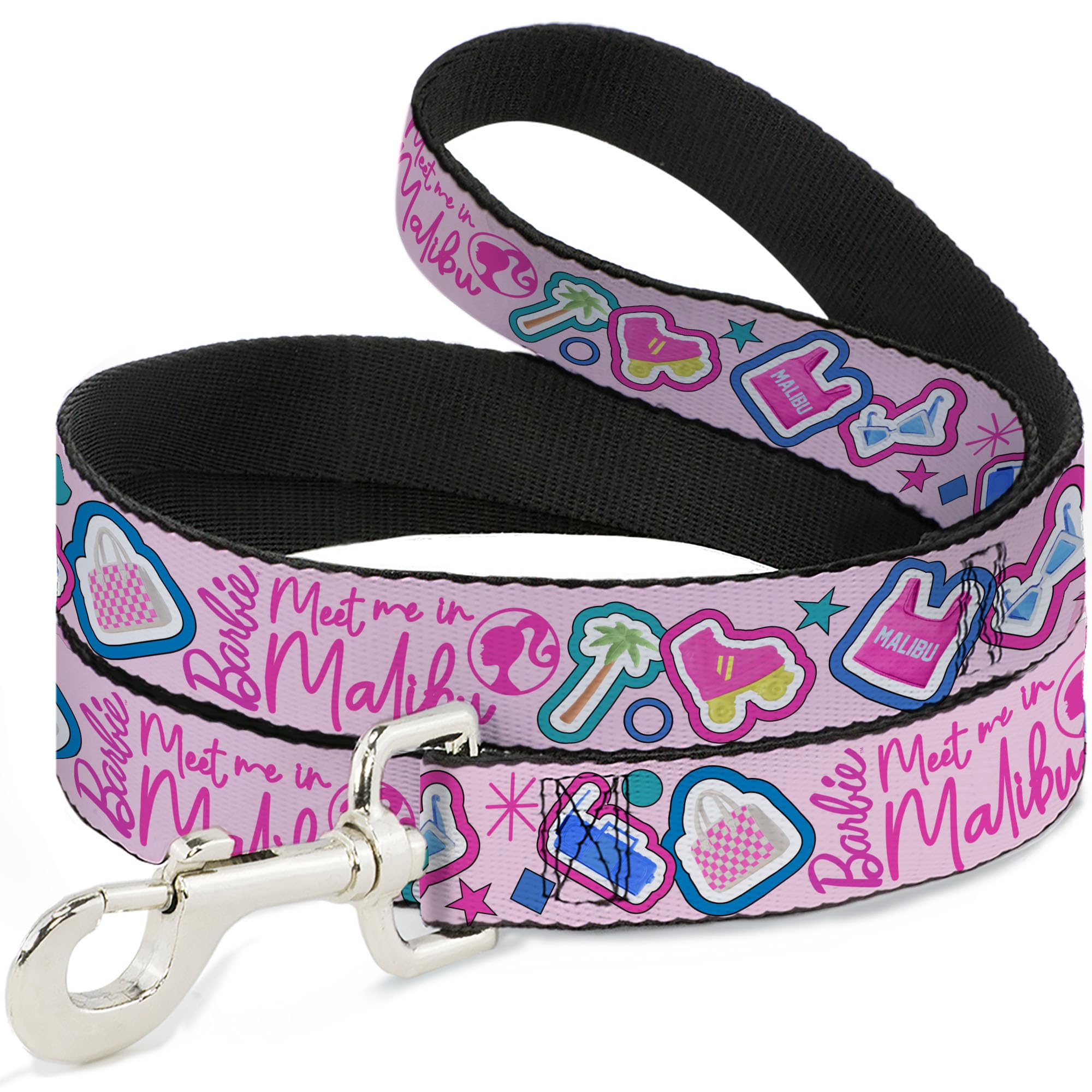 Laisse pour chien Barbie rose multicolore 1,8m sangle nylon Mattel
