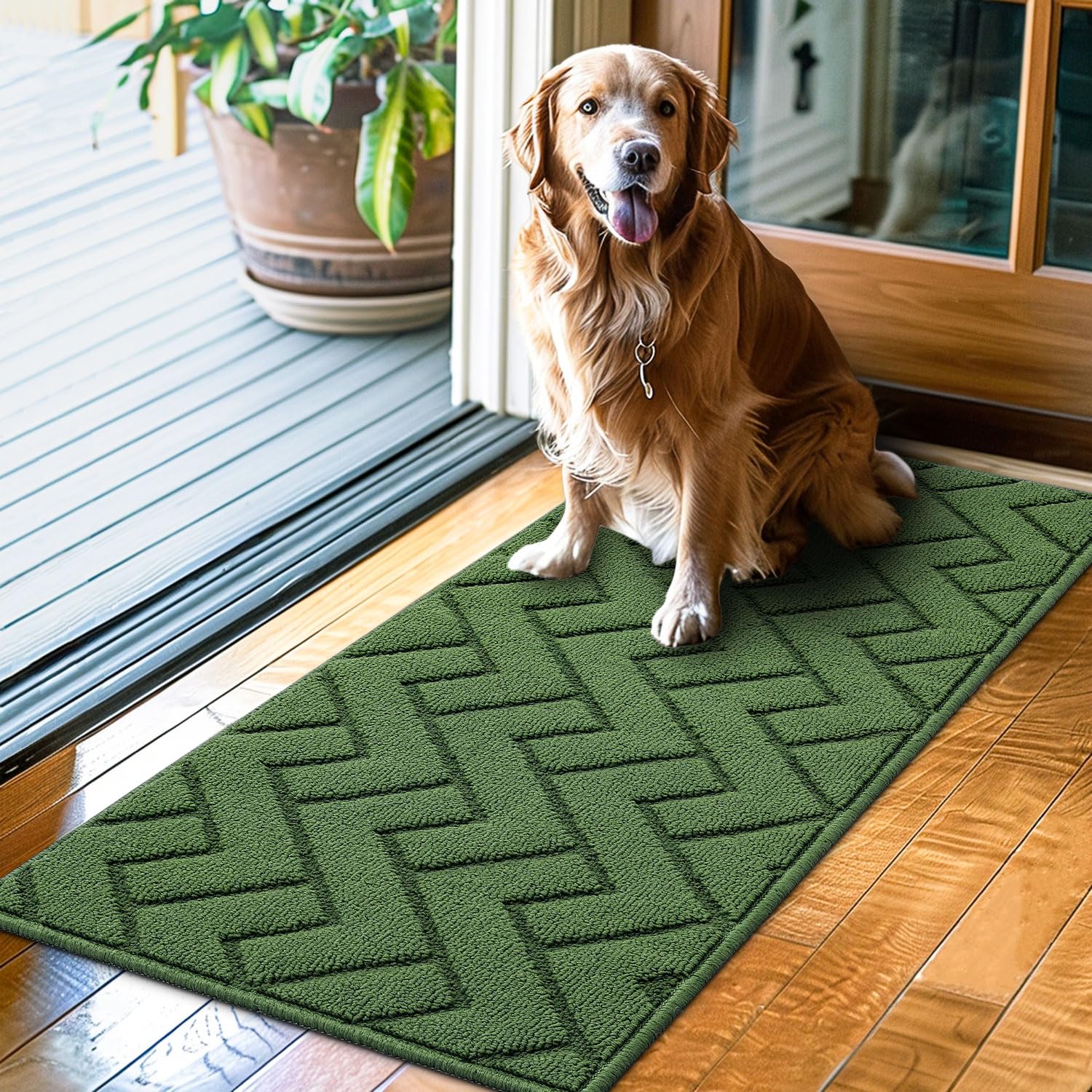 Biscpro Door Mats Indoor,Dirt Trapper Mat Absorbent Non-Slip Low Profile Doormat for Entrance,Inside, Kitchen,Front Door Mat Washable for Pets and Dogs— 50x80cm,Grey — view 69