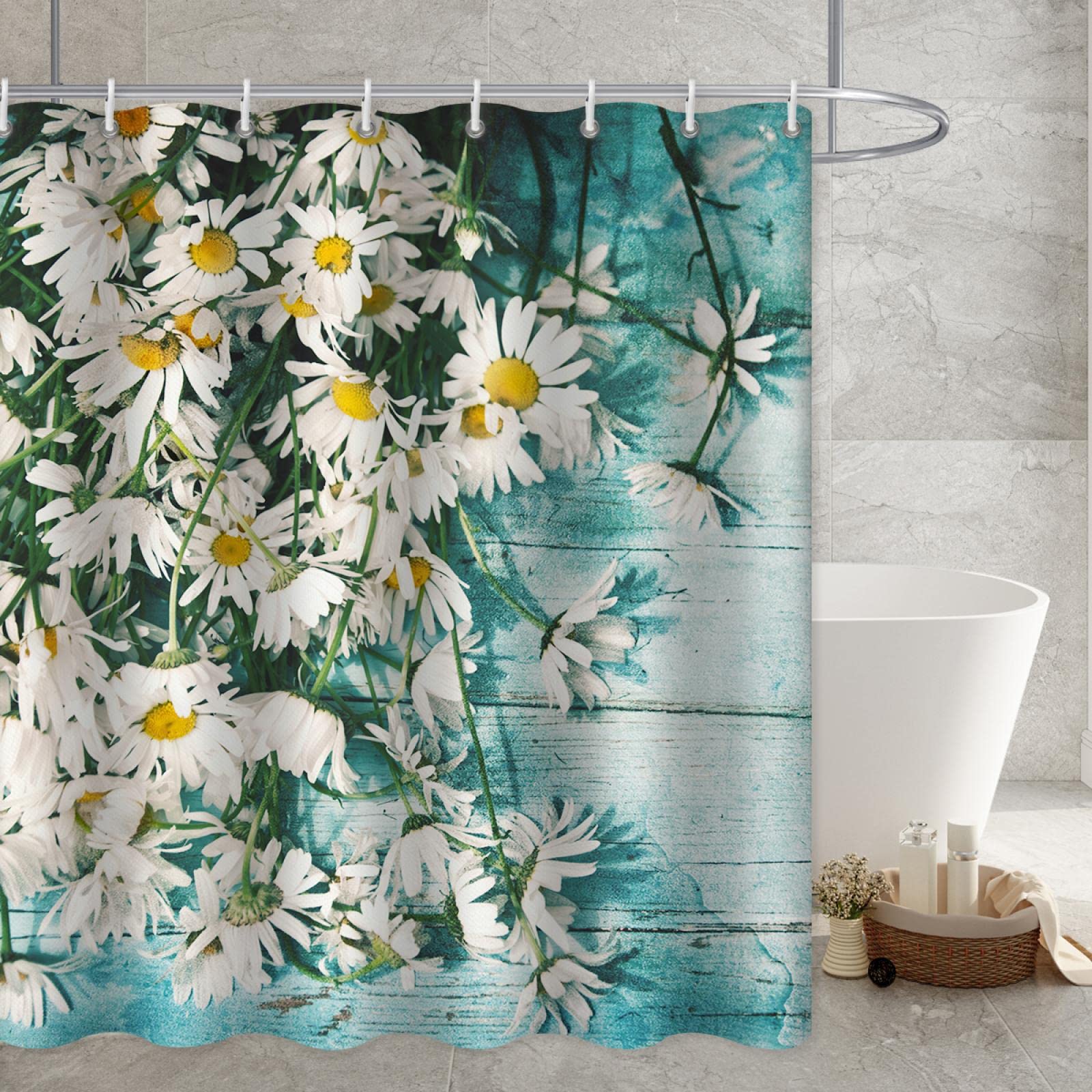 Mooie bloem boom palmblad douchegordijn waterdicht