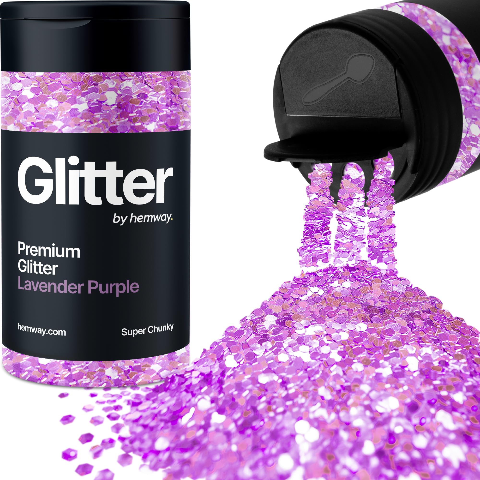 Lavender Purple Glitter Shaker, 130g Super Chunky Glitter, Crafts 1/8" Metallic Flake Lavender Purple Sequins