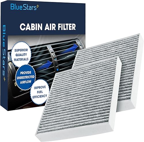 2-Pack Premium Activated Carbon CF11966 Cabin Air Filter by BlueStars - Fits Select Buick, Cadillac, Chevy, GMC Models - Replaces CP966 13356914