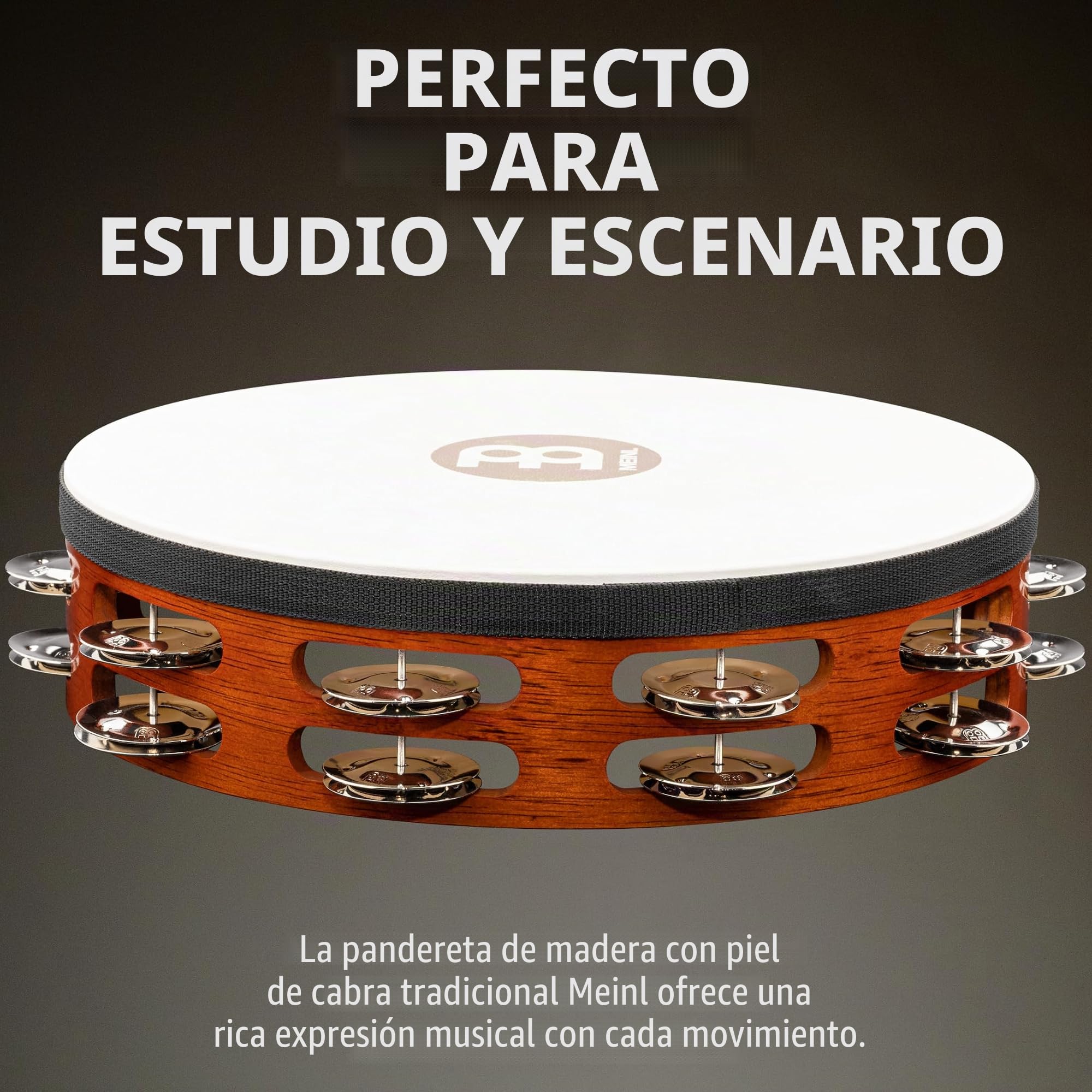 Meinl Percussion TAH2AB - Pandereta de madera, Cabeza africana