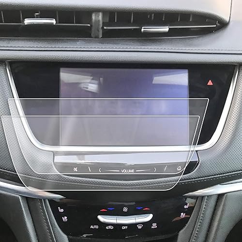 Red Hound Auto Protector de pantalla de 2 piezas compatible con Cadillac XT5 2017-2019 CUE Invisible alta claridad Touch Display Protector minimiza