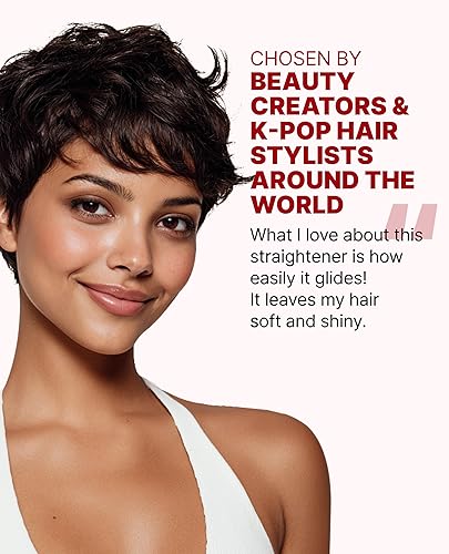 Miniatura 3 de GLAMPALM Plancha para el cabello 0.5" Plancha plana de cerámica infundida con Vita C, la herramienta profesional de salón n.º 1 de Corea para
