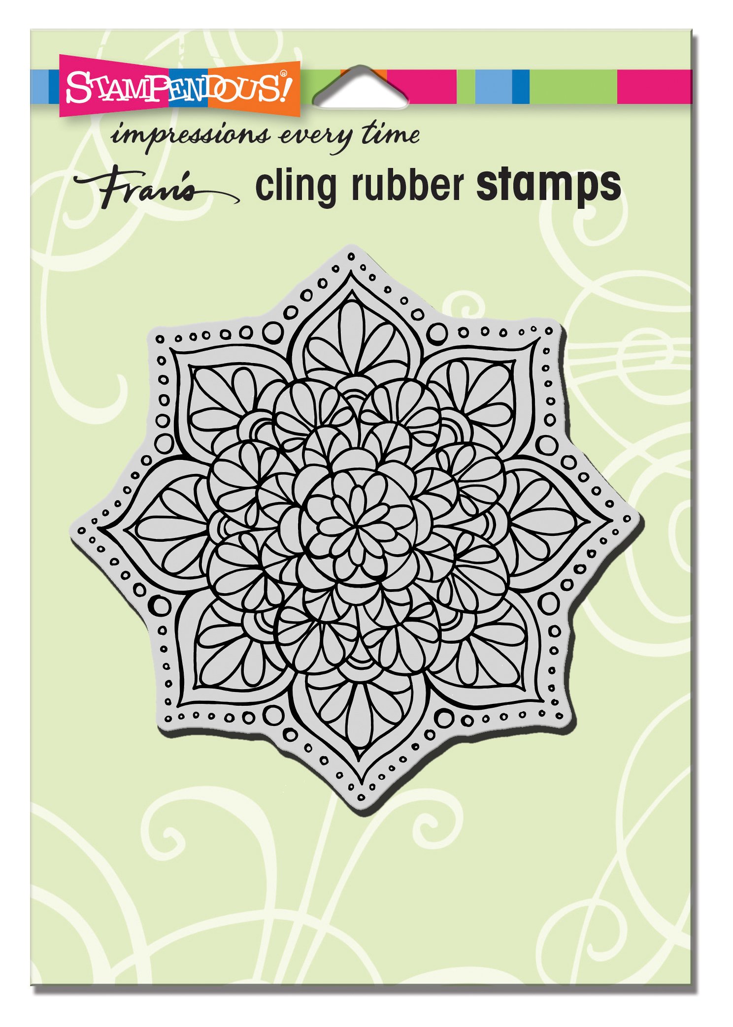 Tampon en caoutchouc étirable Mandala Fleur Stampendous pour décorations sans bavure