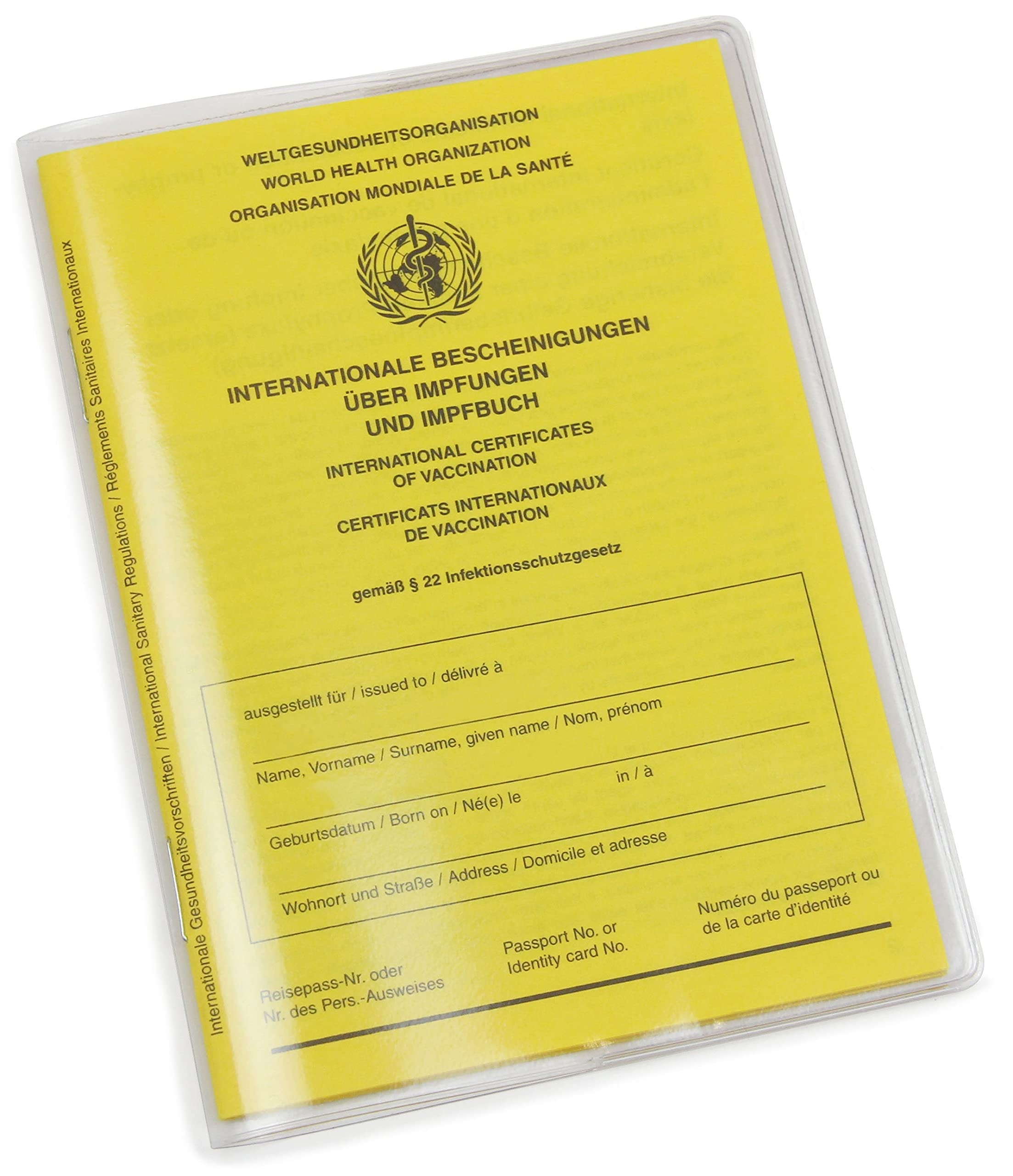 Frentree Vaccination Certificate Cover, Crystal Clear Protective Case for Current Vaccination Card, Made in Germany, Tear-Resistant, Perfect Fit, Transparent