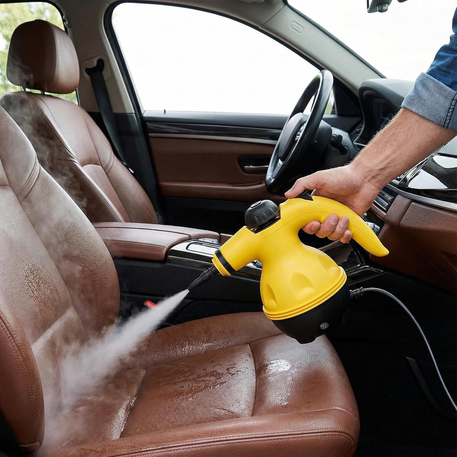Portable Steam Cleaner, Powerful 1250W High Pressure Vaporizer Portable | Steam Tool for Joints, Floors and Fabrics, for Cleaning Car, Kitchen, Upholstery, , Dirt and