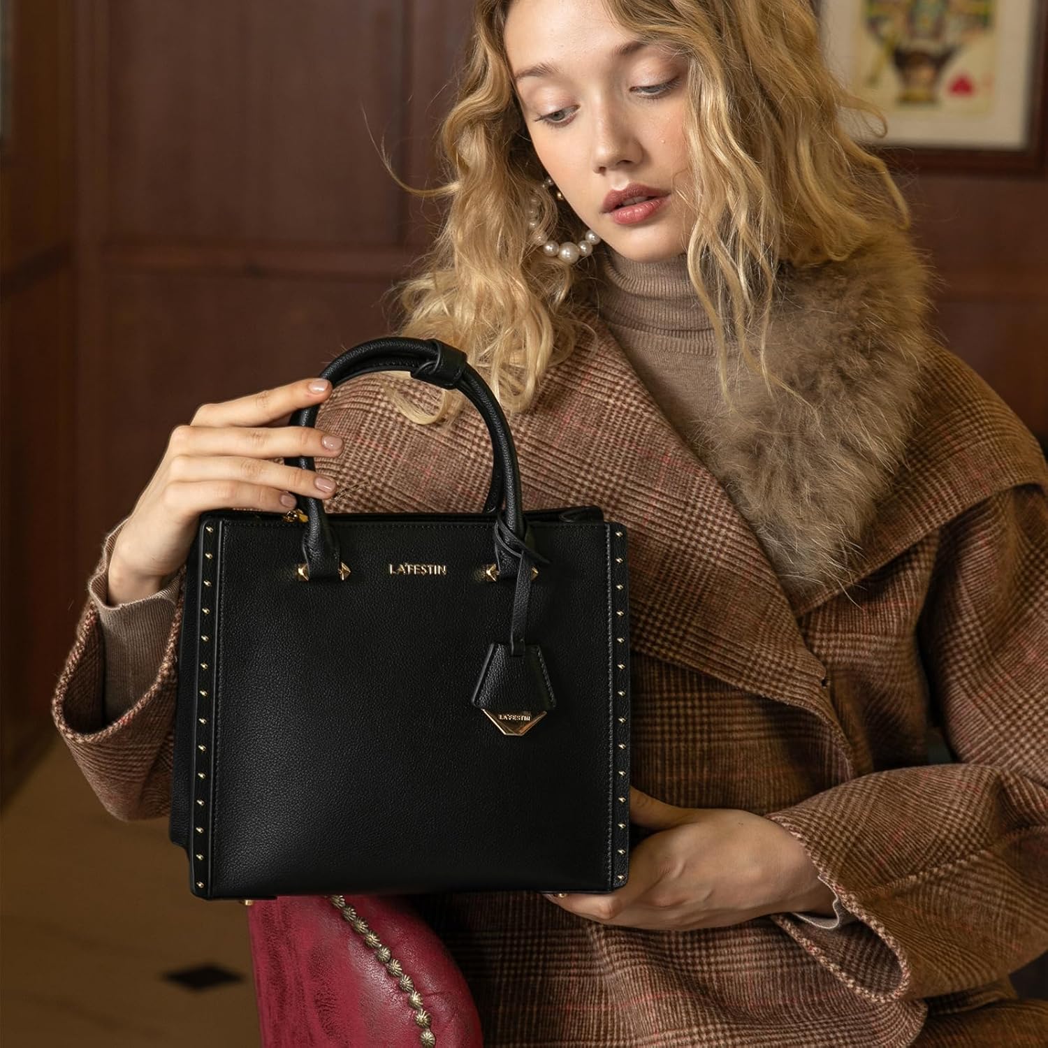 LAFESTIN Split Leather Crossbody Bags For Women With Adjustable Strap And Handle Versatile Womens Purses And Handbags