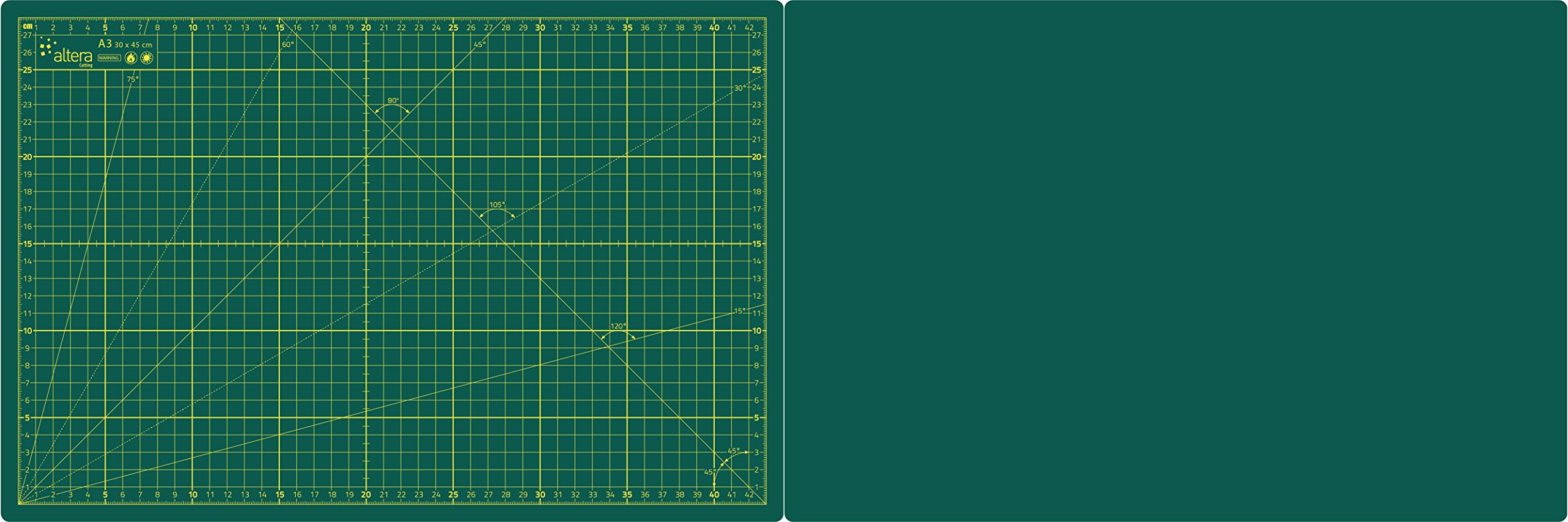45x60c - Tapis de découpe auto-cicatrisant A2-45x60c (PRO Noir-Vert