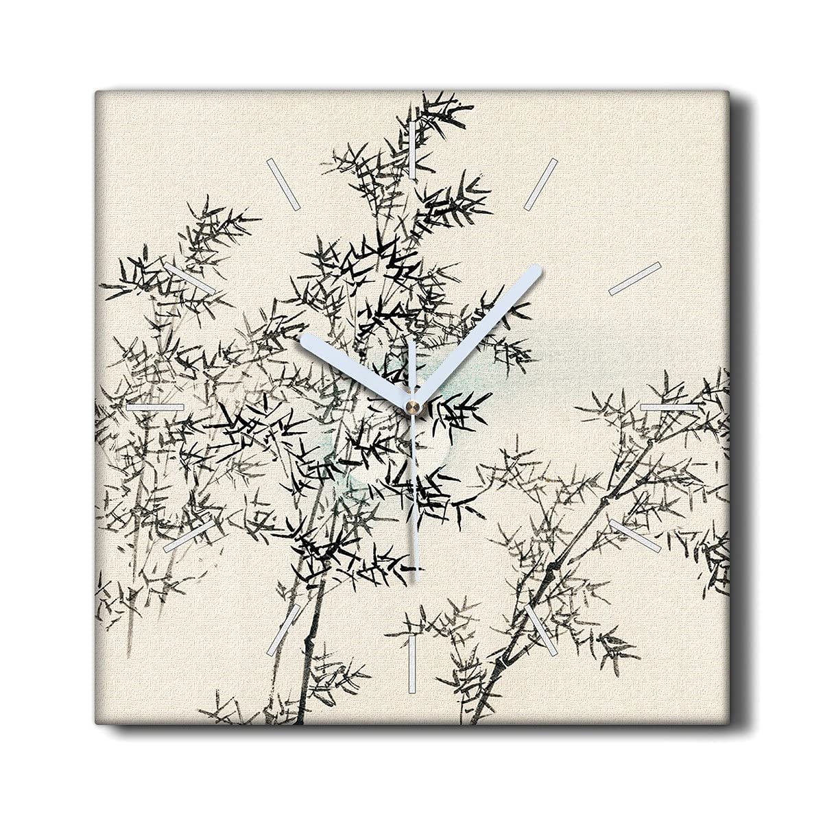 Horloge sur Toile 30x30cm Branches d'arbre Coloray Horloge Murale sans tic-tac pour Salon