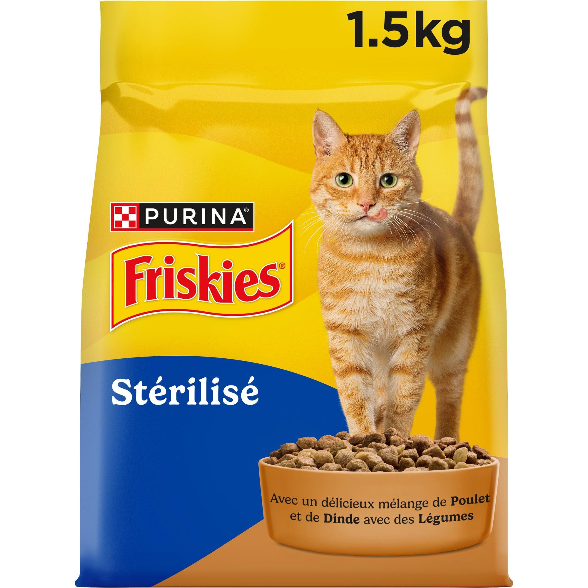 FRISKIES - Trockenfutter für ausgewachsene Katzen, sterilisiert, Truthahn