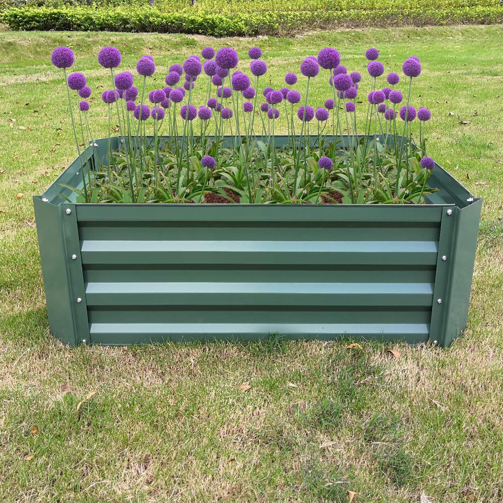 HENGMEI - Jardinera de Acero galvanizado, Rectangular, para balcón ...