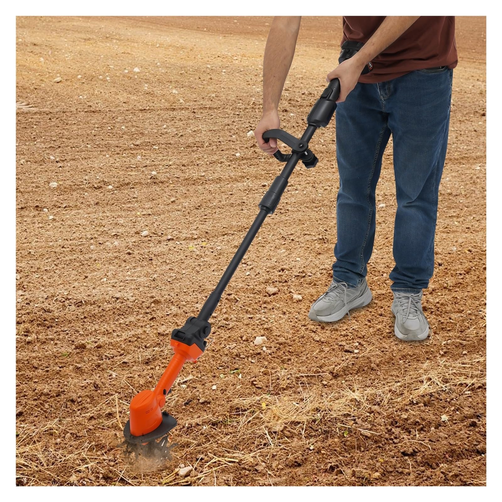 Cultivador Inalámbrico De 21 V, Motocultor Eléctrico Jardín 235 RPM (Ancho/Profundidad 3,94 Pulgadas) For Cultivo Suelo/césped Gran Potencia