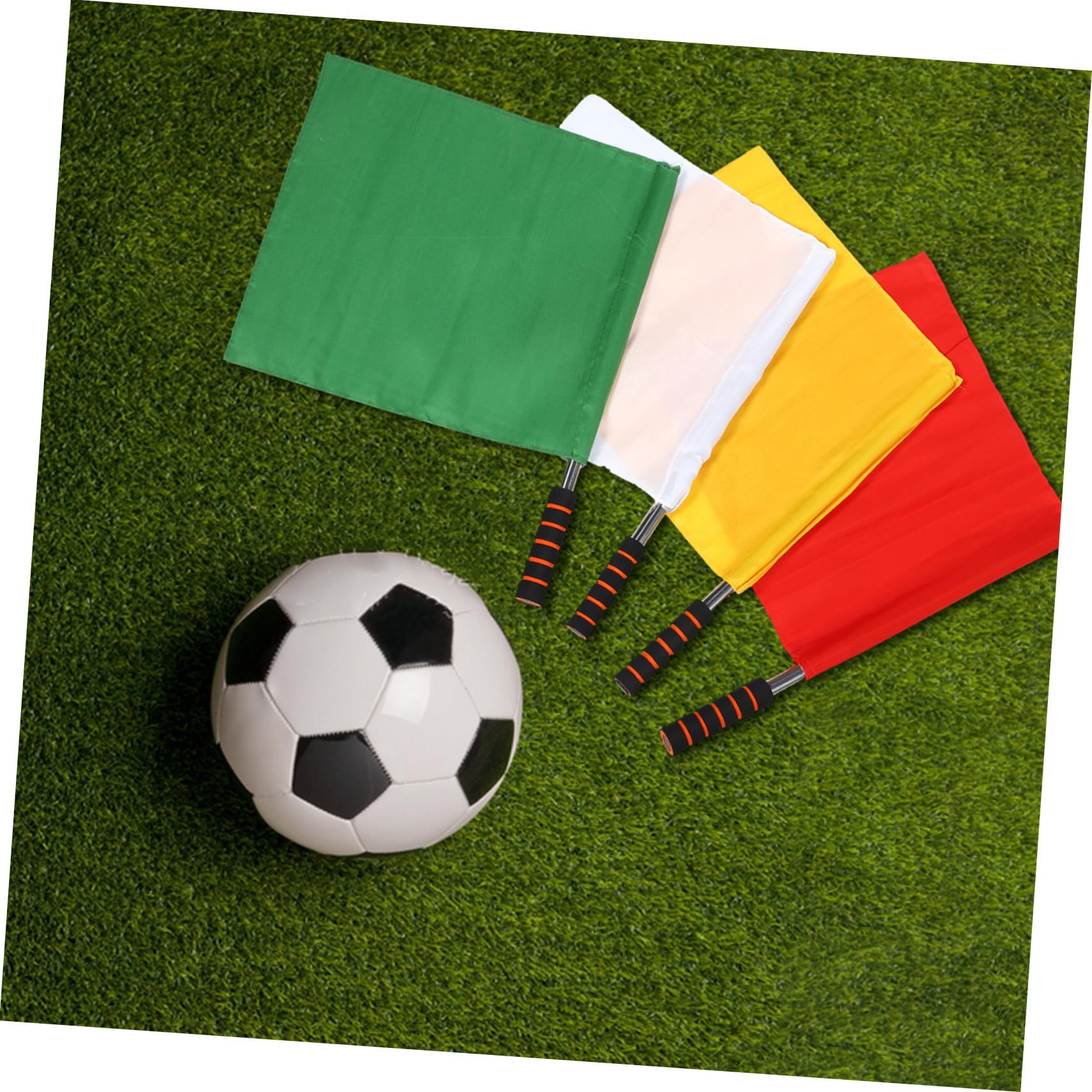 Anneome 8 Piezas Banderas de Árbitro para Fútbol con Mango de Acero Inoxidable Señalización Visible Rojo y Verde para Entrenamiento Atlético y Competición Deportiva