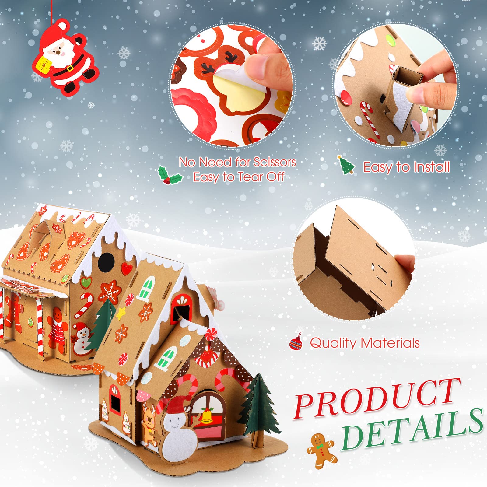 Amazon | Yunsailing 6セット クリスマス 段ボール ジンジャー