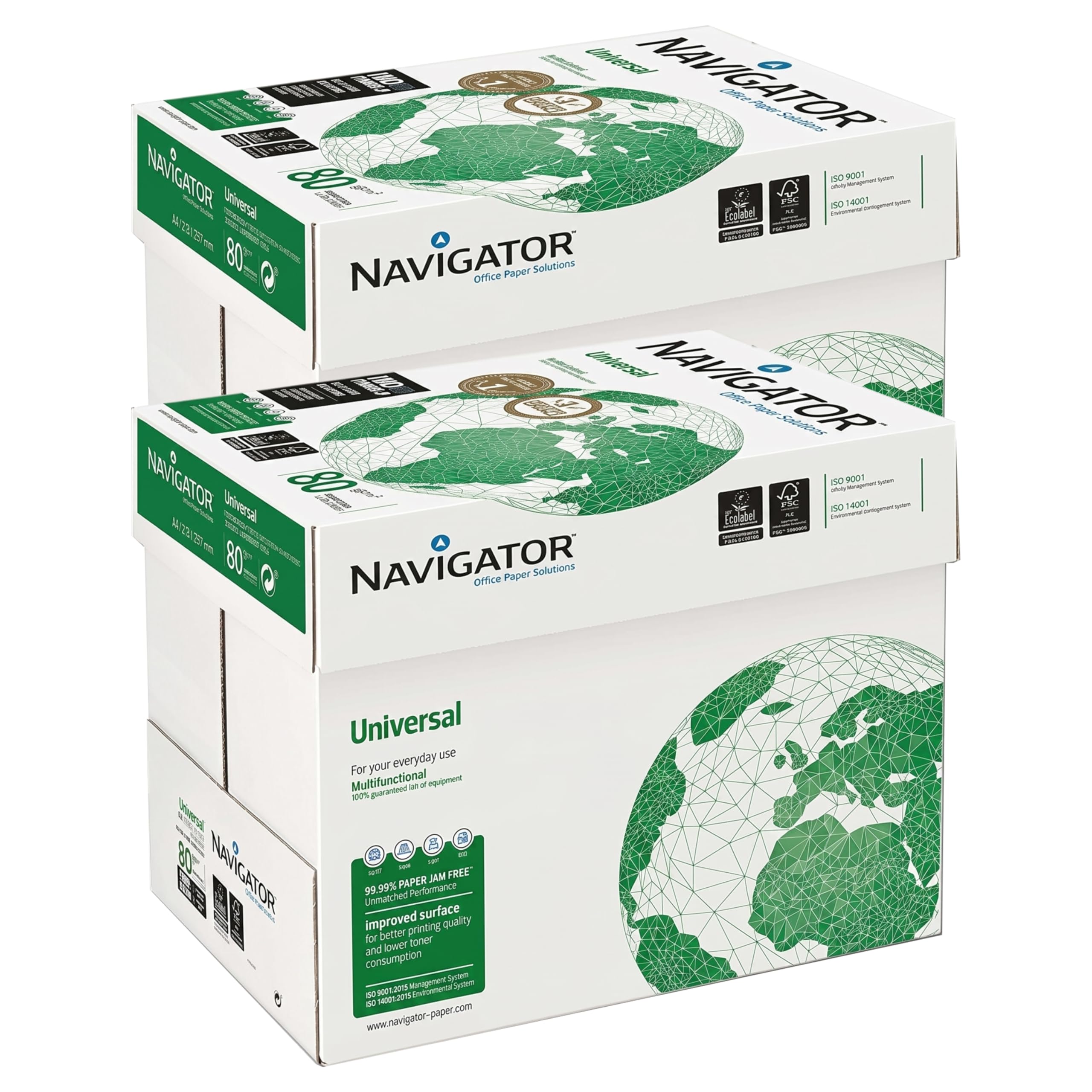 Navigator Universal NAVA480-2 A4 Paper 80gsm 10 reams (5,000 sheets of paper),White