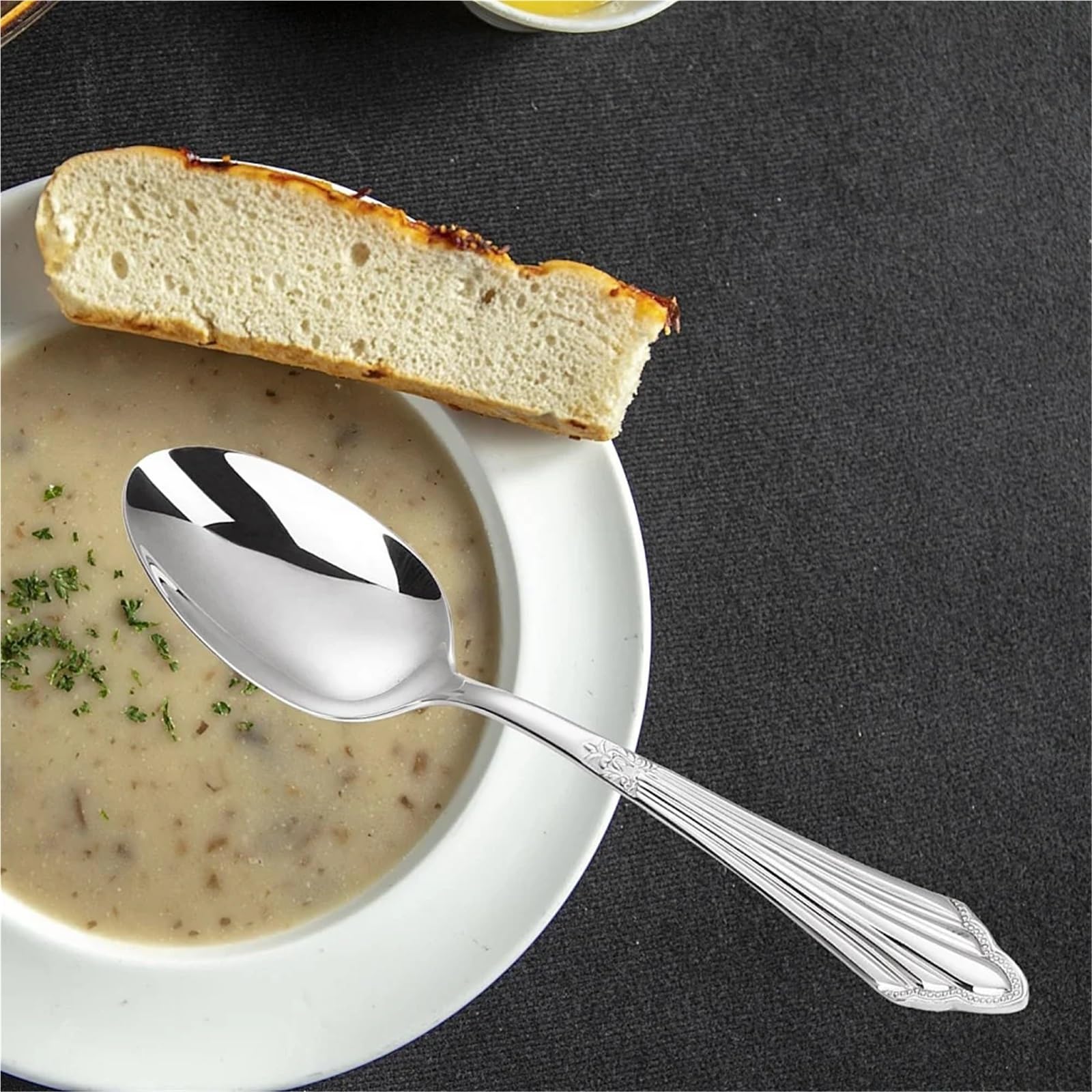 Löffel Luxuriöses, vergoldetes, glänzendes Tafellöffel-Set – 21 cm große, spülmaschinenfeste Tafellöffel aus Edelstahl 18/10, 2/3/4/5/6 Stück(Style10)
