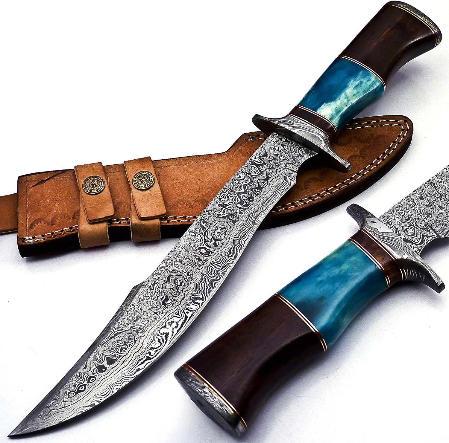 Mega Blades Hunting knife, Hand Damascus Steel