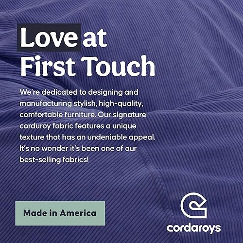 Miniatura 27 de CordaRoy's Puf de pana, puf convertible, lavable a máquina, funda de tela de pana para sótano, sala de estar, sala de juegos, dormitorio y más,