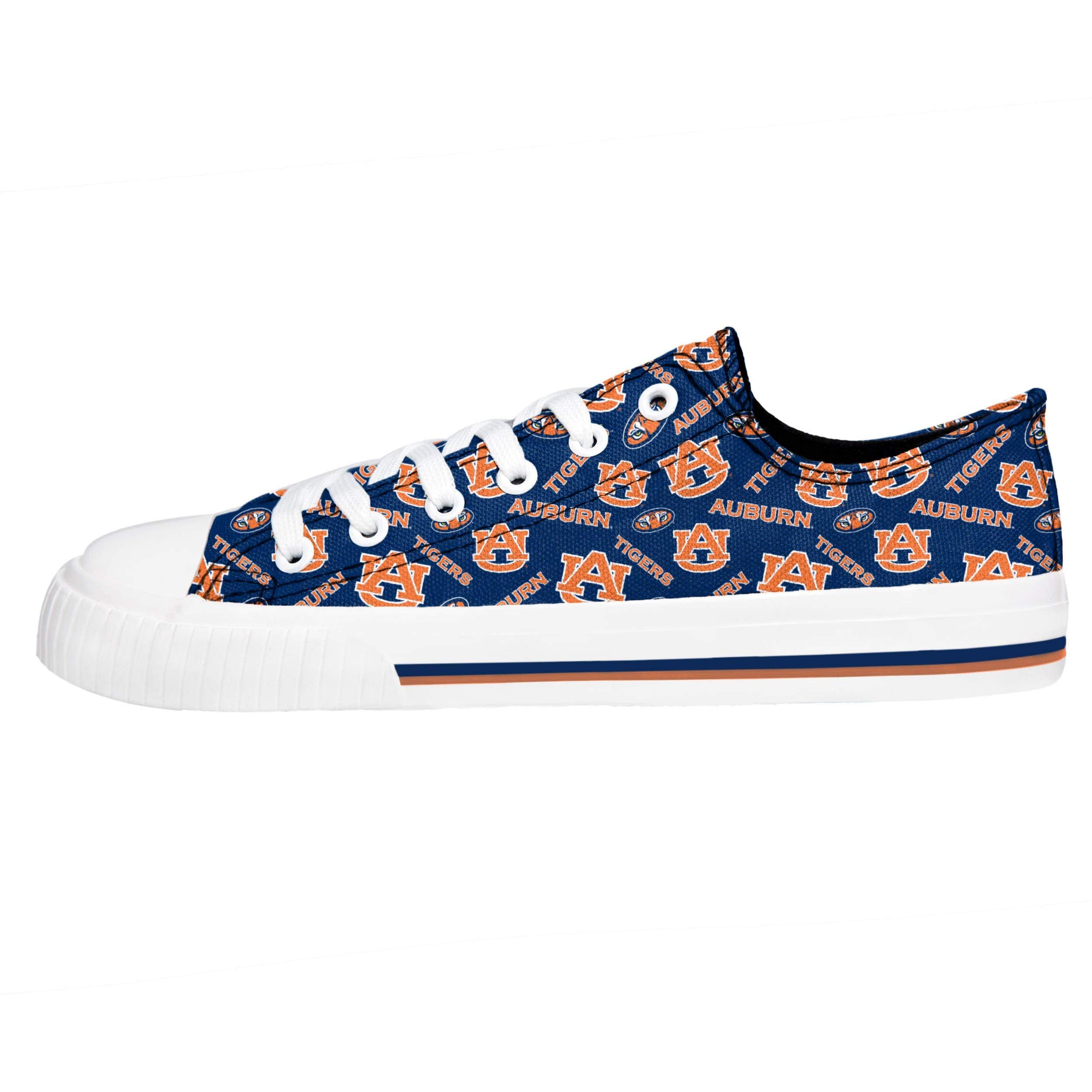 FOCO Auburn Tigers NCAA Womens Low Top Repeat Print Canvas Shoes - 10