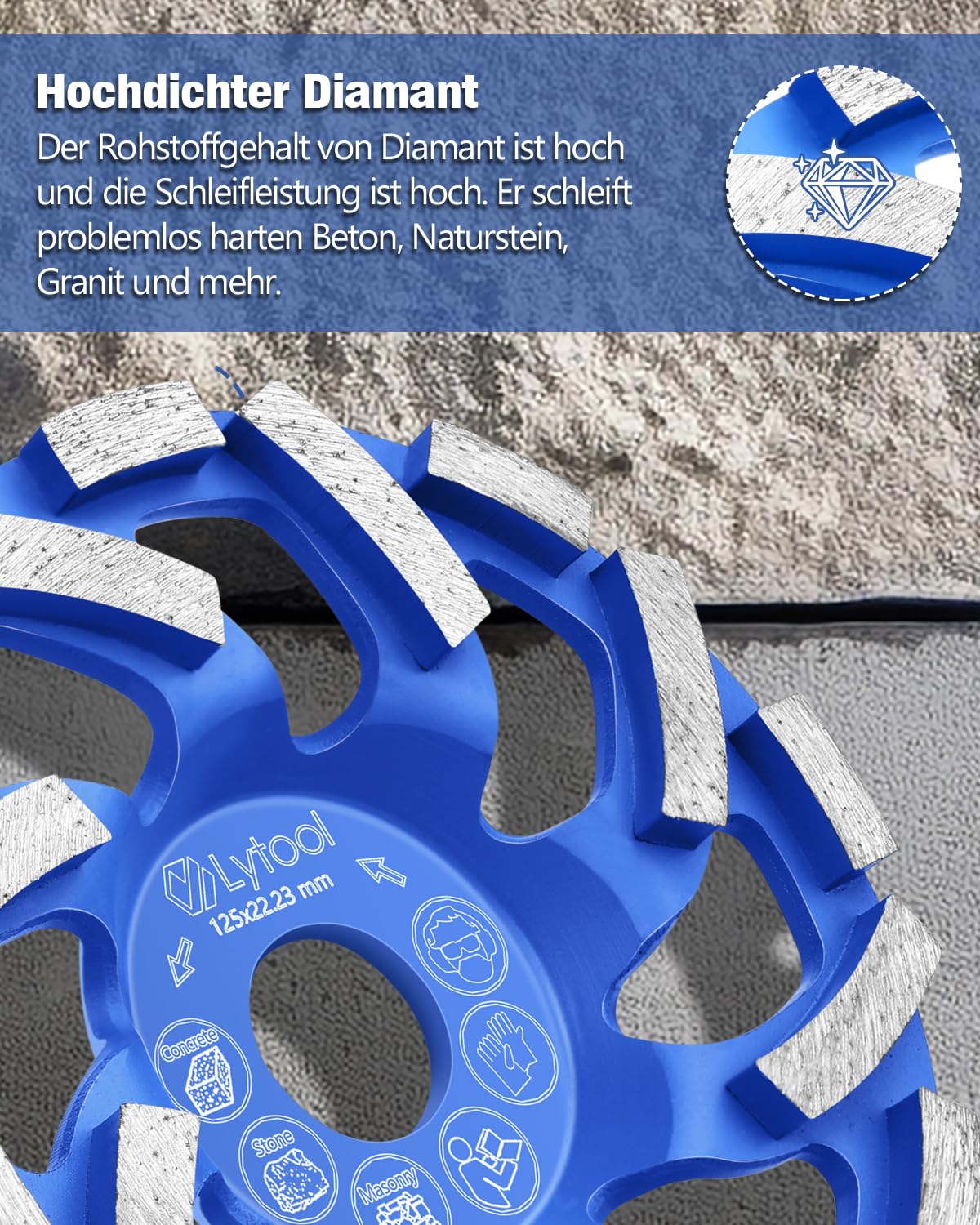 2er-Set Diamant-Schleiftopf 125 Mm – Für Beton,  Produktbild-Vorschau 3