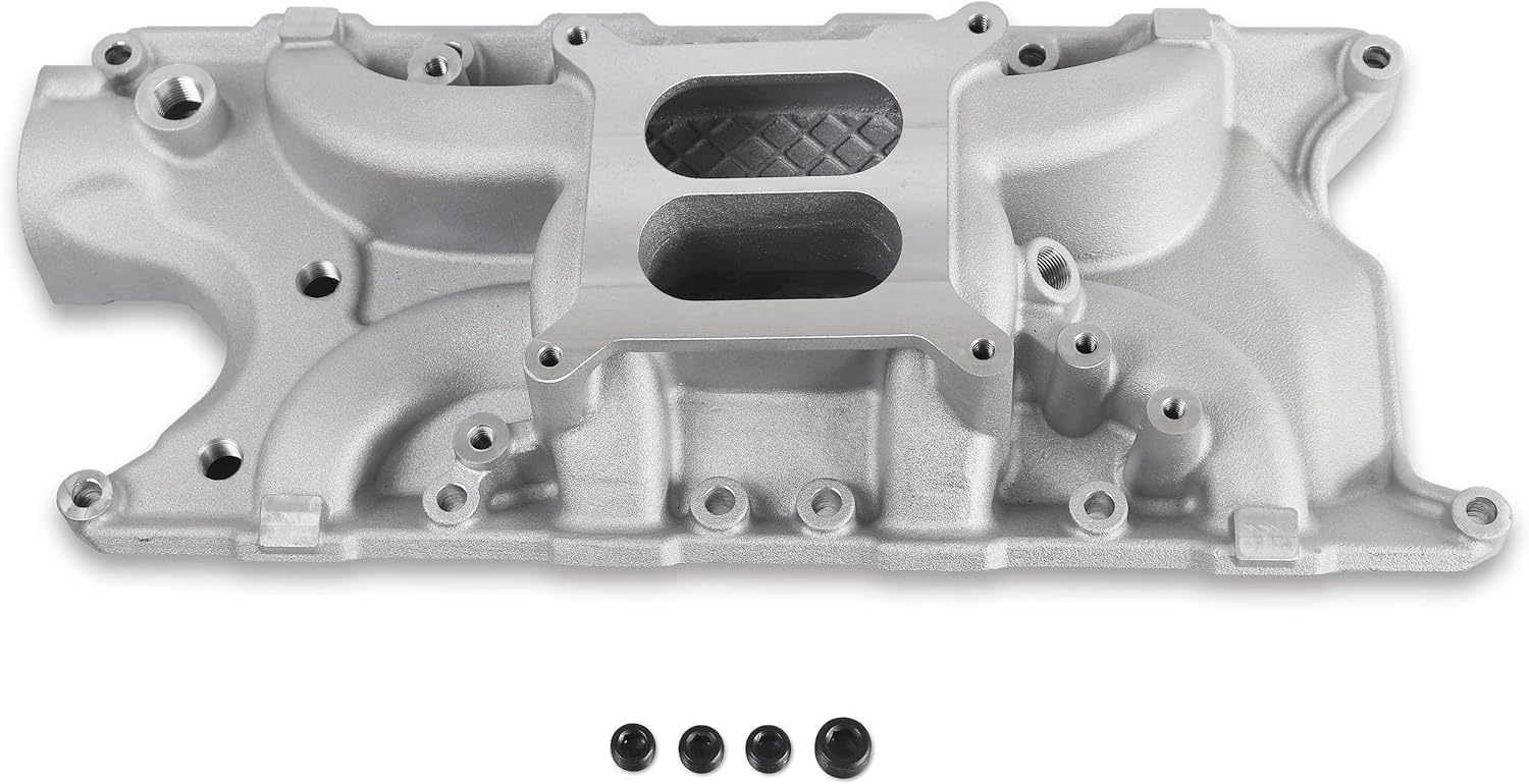 7121 8124 Aluminum Dual Plane SBF Intake Manifold Compatible with Ford Small Block Windsor 1962-2001 260 289 302 V8 RPM Idle-6,500