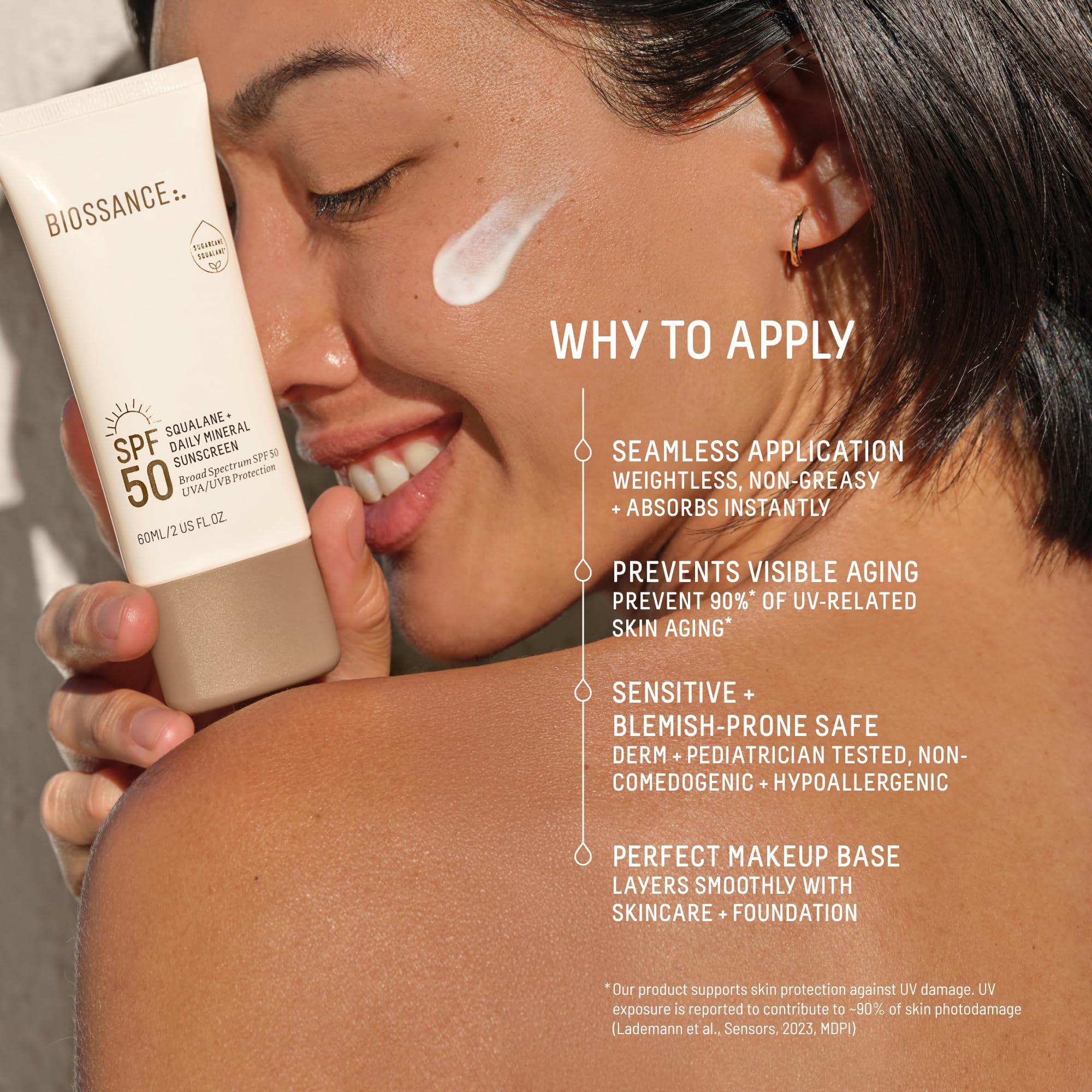 Biossance Squalane + Daily Mineral SPF 50 Sunscreen Lotion, 2 oz