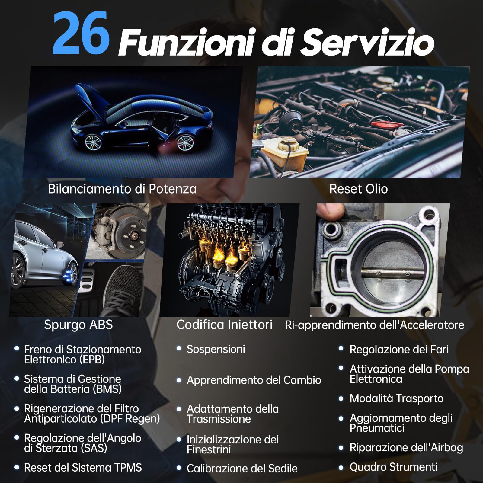 XTOOL A30M OBD2 Auto Diagnostica, Diagnosi Auto Wireless BT con 26+ Reset, Contrôle Bidirectionnel/Test Attivi e Lettura Codici Errore per Tutti i Sistemi, FCA & CANFD, Compatibile con Android e IOS