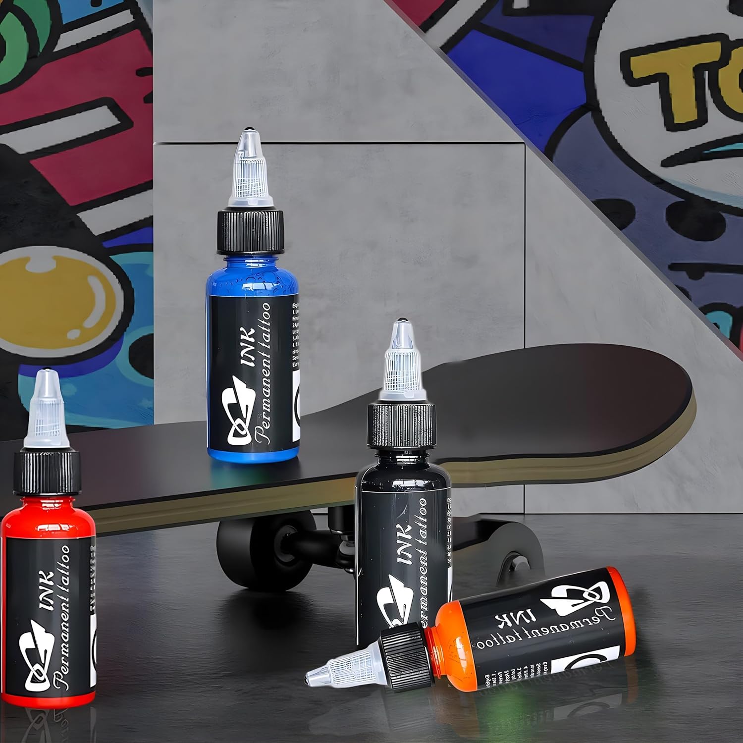 Tattoo Kit 14Pcs Tattoo Ink 14 Colors Set 1 oz 30ml/Bottle Tattoo Inks Pigment Kit for 3D Makeup Beauty Skin Body Art