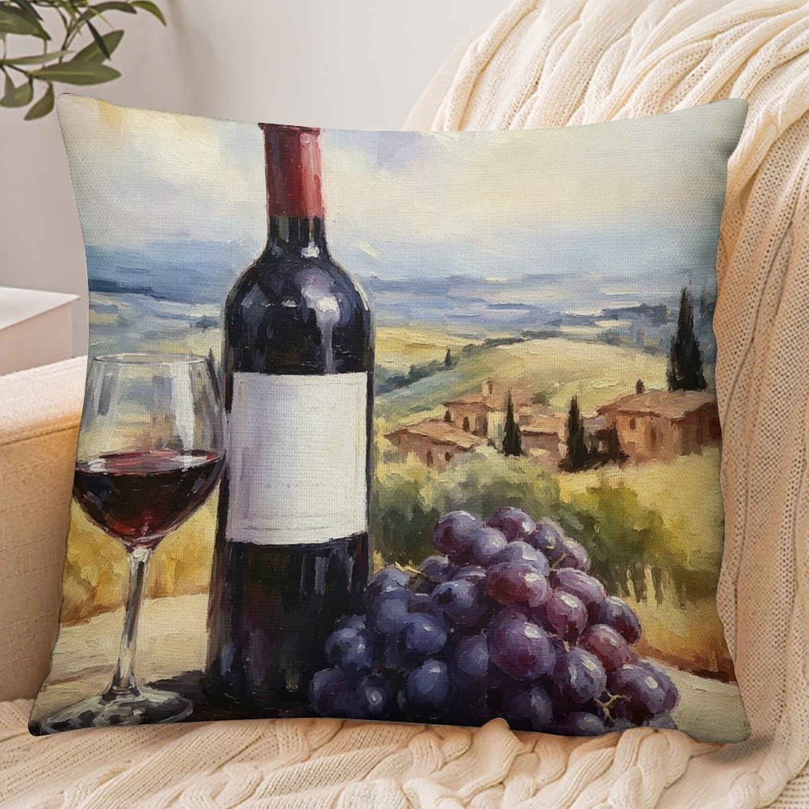 Fekiloot Style Wine Bottle Pillowcase Pillow Sham Pillow Case