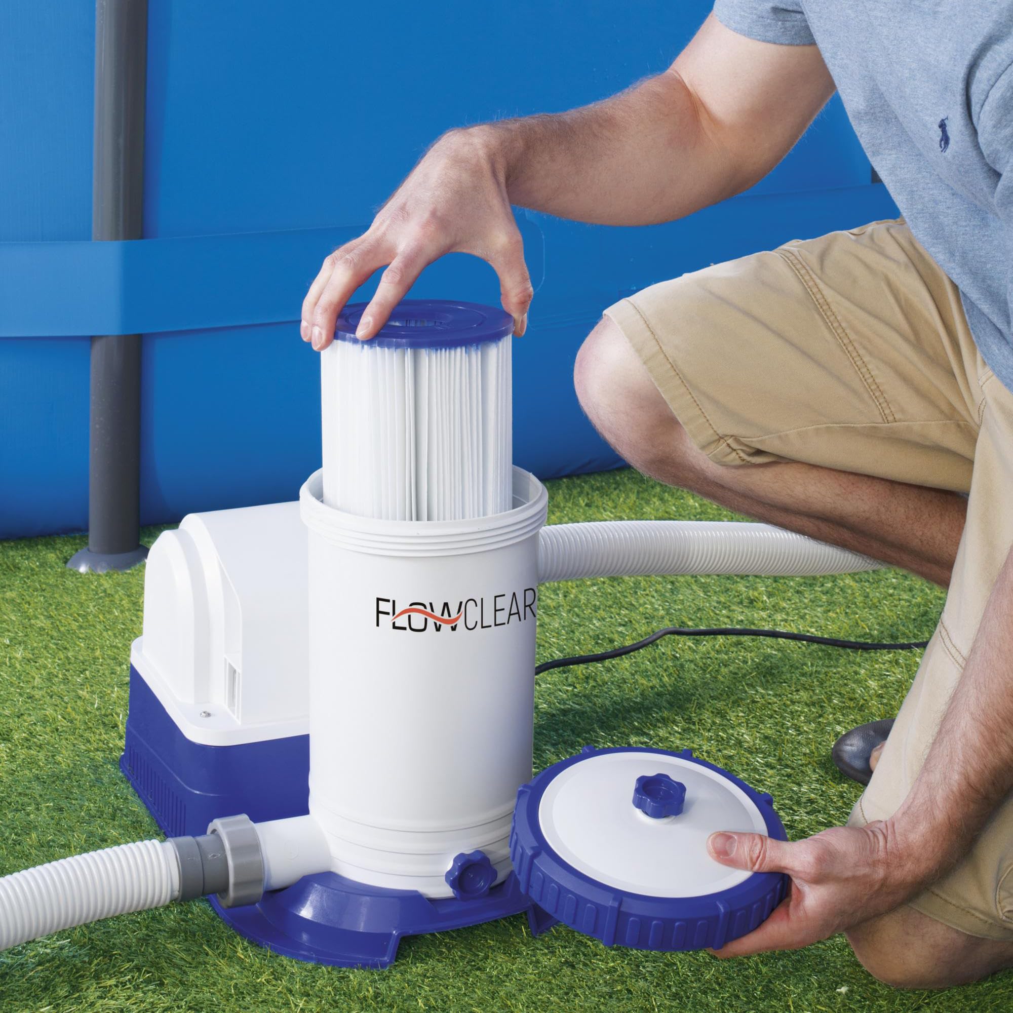Bestway 58391 FLOWCLEAR Bomba de filtro 9.463 l/h, 220 – 240 V ~/50Hz, transformador 12 V kl. 3, 350 W, TÜV/GS H, multicolor