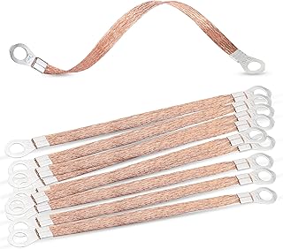 YAODHAOD Earth Strap 300MM 10PCS Battery Lead Earth Strap, Copper Clad Aluminum Engine Earth Strap, It Can be Used for Cable Tray Grounding, Distribution Box Grounding