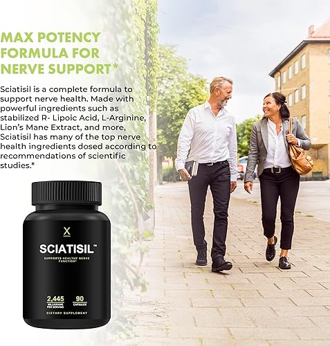 Miniatura 4 de HUMANX Sciatica Focused Formula - Suplemento de apoyo nervioso con ácido R-lipoico estabilizado para mayor fuerza, vitaminas que promueven una