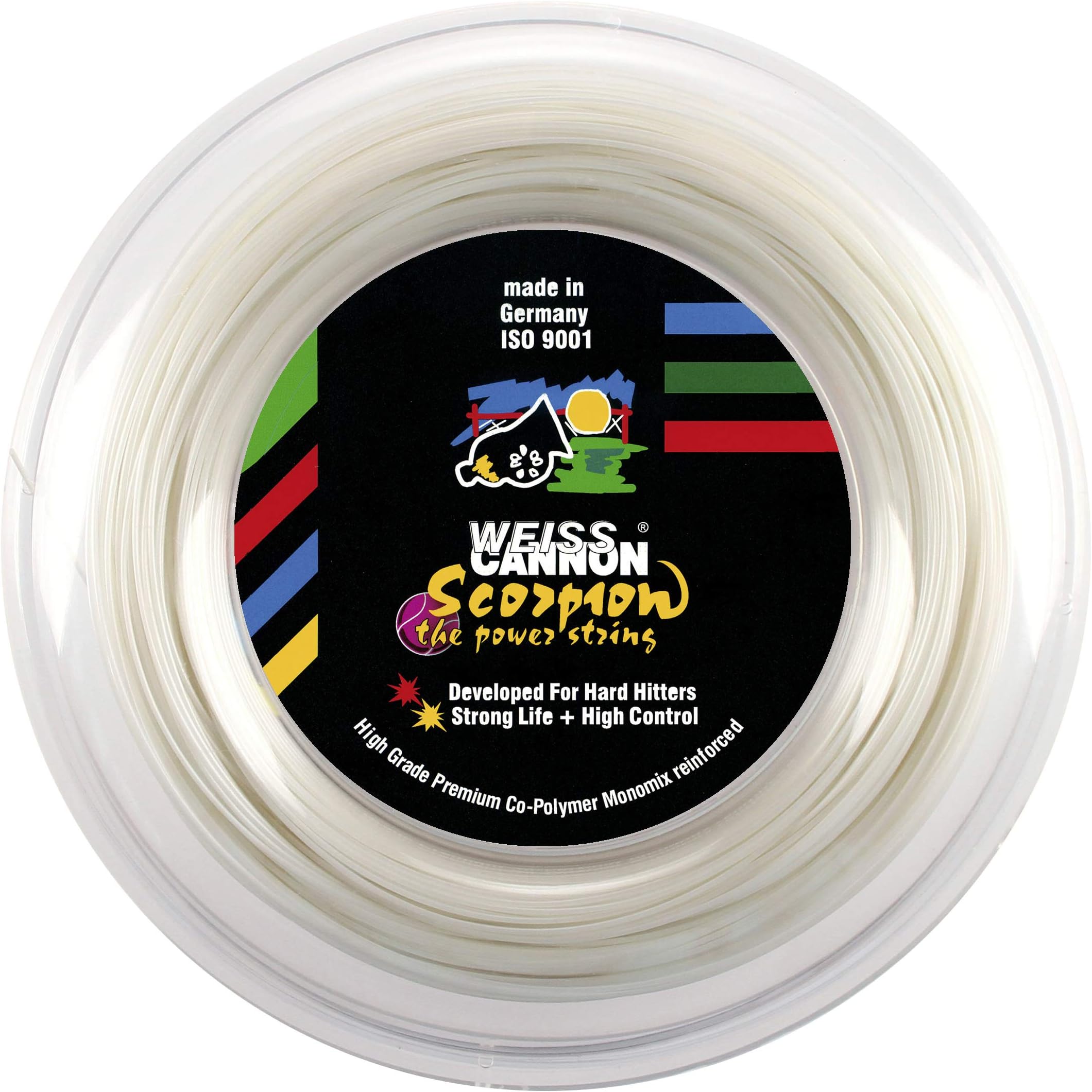Weiss CANNONScorpion Tennis String - 1.22mm/17G (White) 660ft - 200m Reel - The Power String