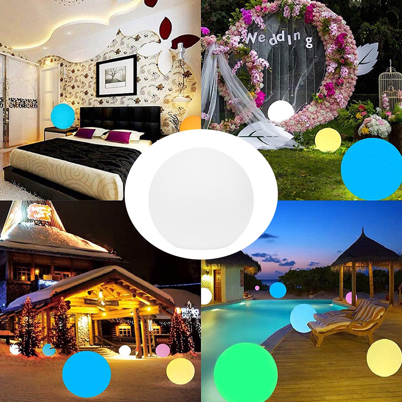 Palloni da Spiaggia LED Gonfiabili,2 Pezzi Pallone da Spiaggia Illuminato,Gonfiabile LED Palla da Spiaggias,Pallone Gonfiabile,per Feste in Spiaggias,Feste in Piscina