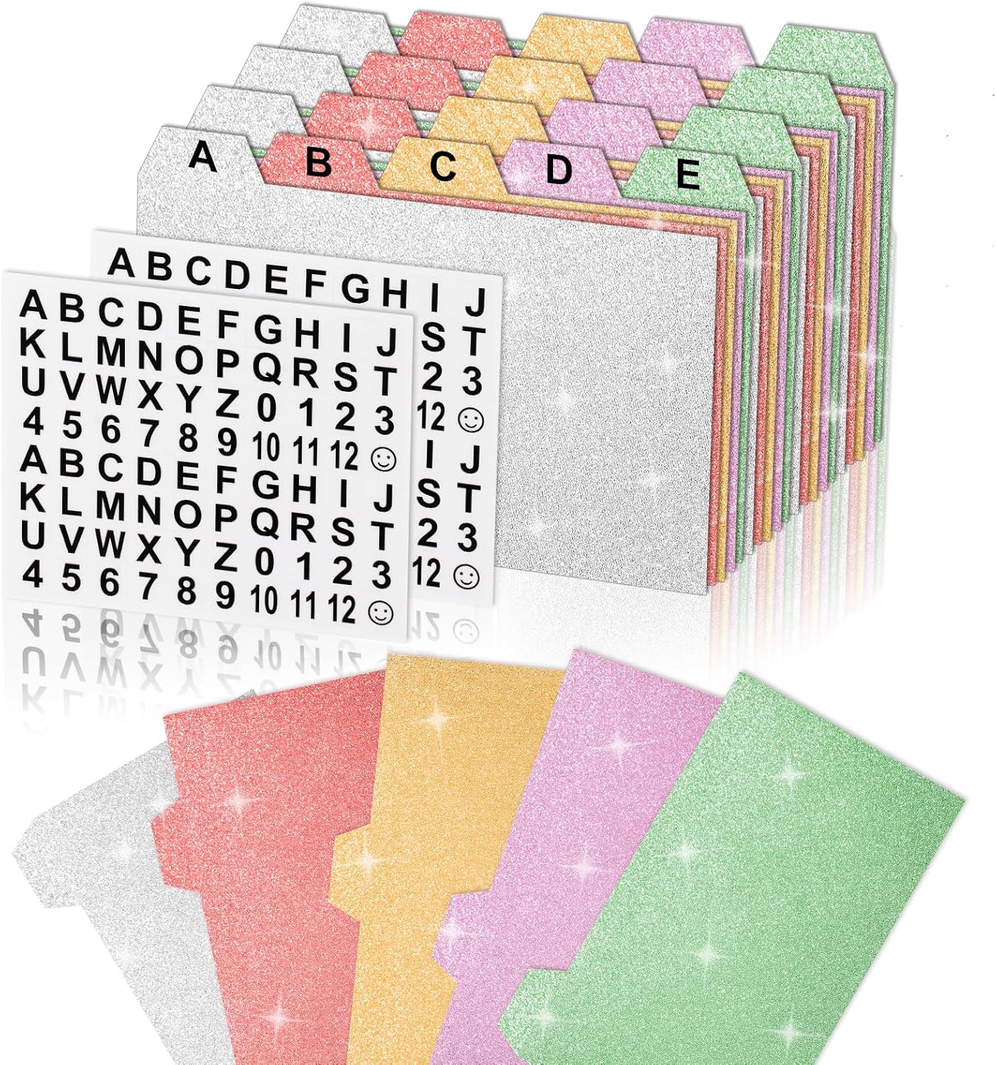 50pcs Index Card Dividers 3×5 Index Cards Guide Dividers