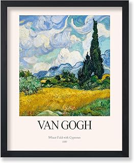 Poster Master Vintage Van Gogh Poster - Wheat Field With Cypresses Print - Impressionism Art - Celestial Art - Gift for Men & Women - Decor for Bedroom, Living Room or Dorm - 8x10 UNFRAMED Wall Art