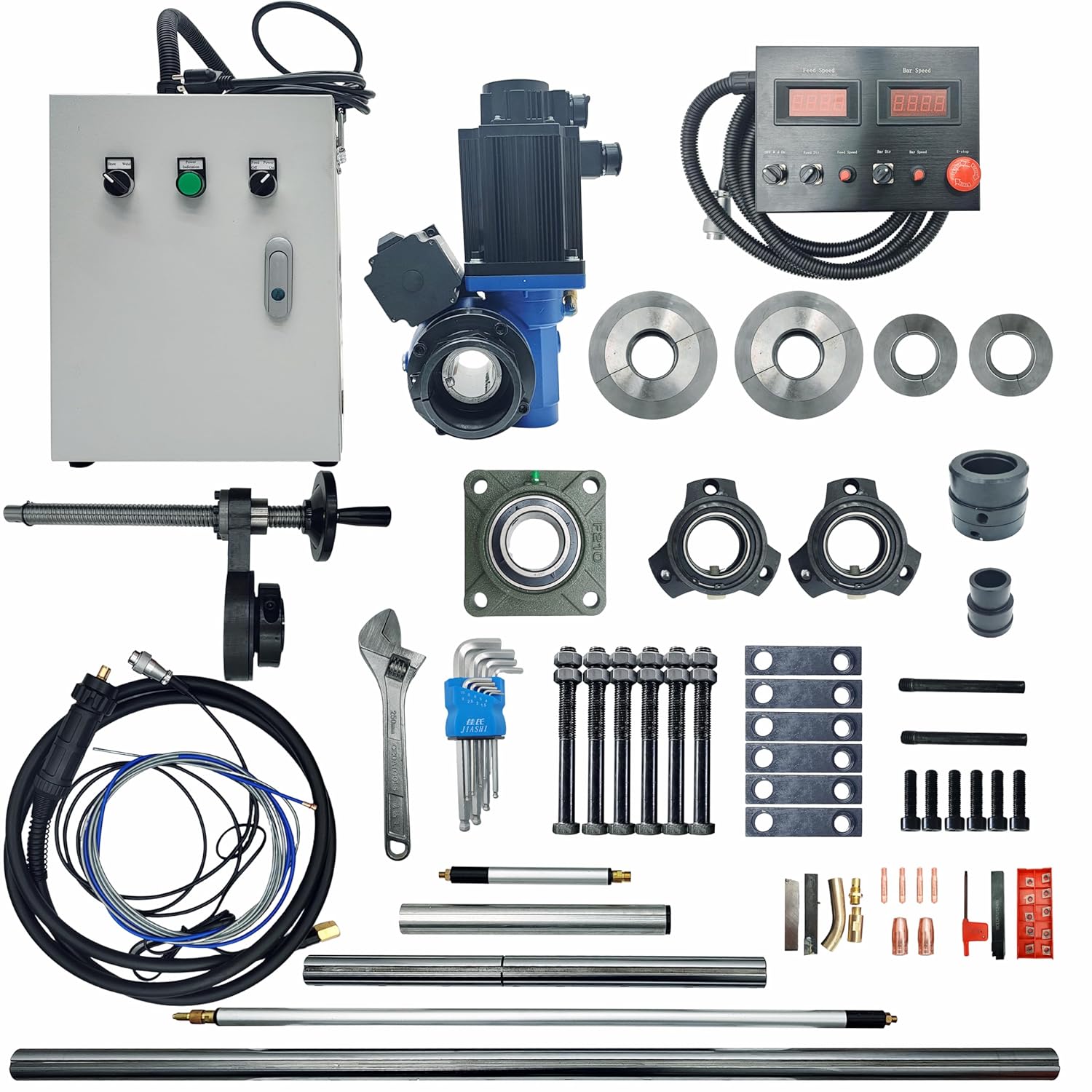 110V 3HP Portable Line Boring and Welding Machine, 2 in 1 Professional Line Bore and Welder Kits, European Connector, Boring Range 2.16"-11.8", Welding Range 1.96"-11.8"
