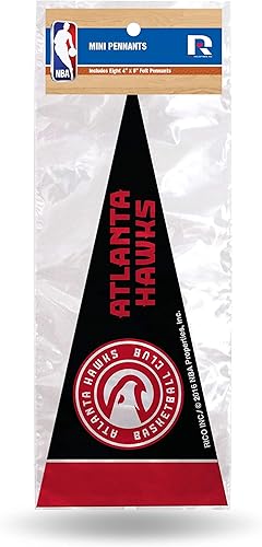 Rico Industries NBA - Juego de mini banderines de fieltro de 4 x 9 pulgadas (incluye 8 piezas)