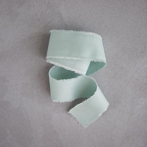 Miniatura 119 de Dark green 1 inch wide 5 yds frayed edges handmade cotton ribbon hand dyed for Rustic wedding invitation ties favors gift wrapping Party decor bows